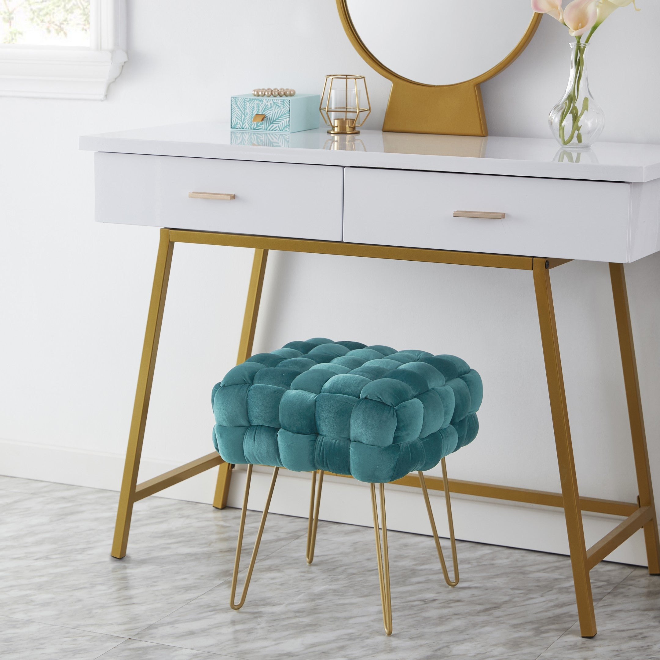 Mirage Velvet Ottoman