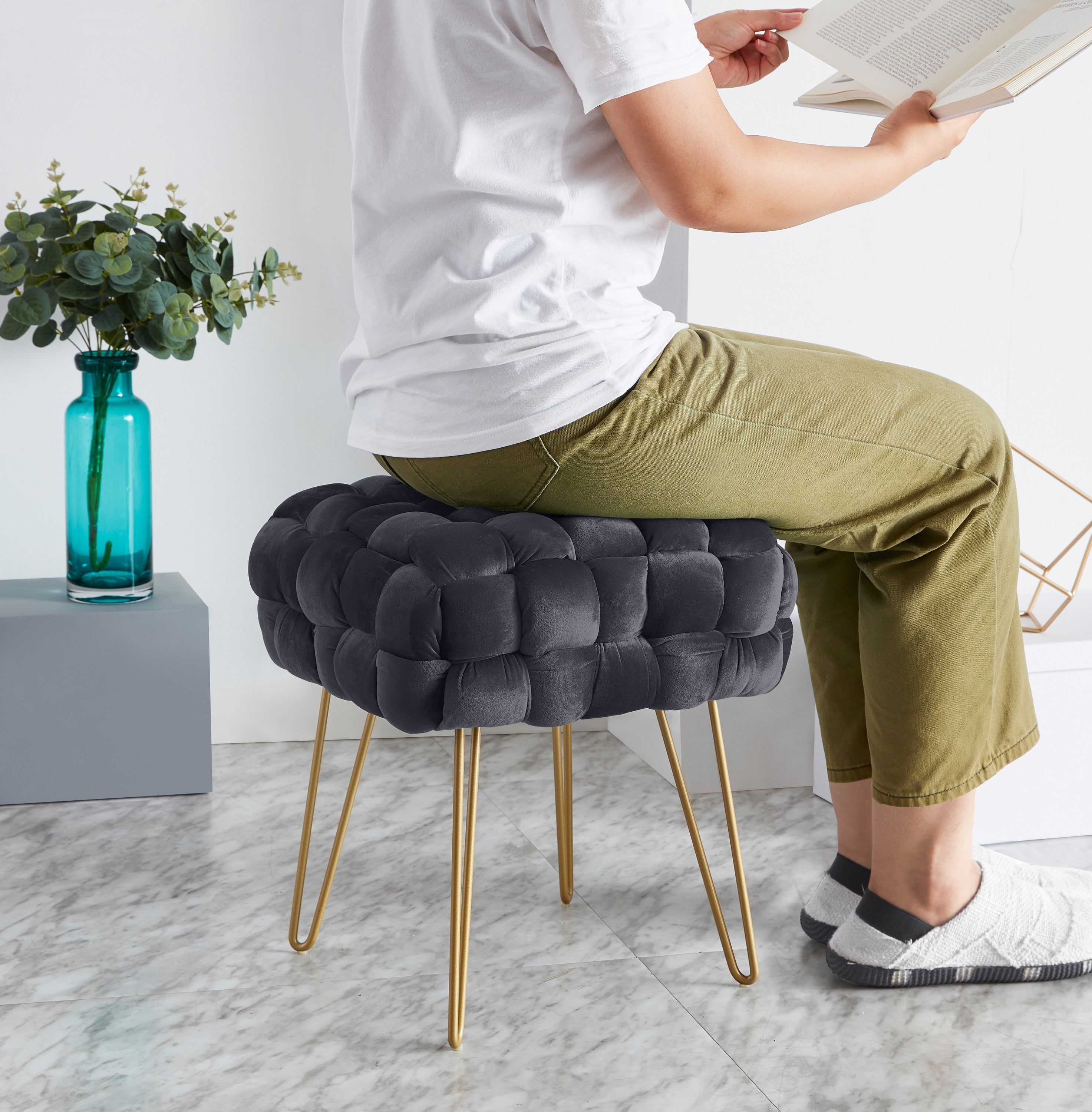 Mirage Velvet Ottoman