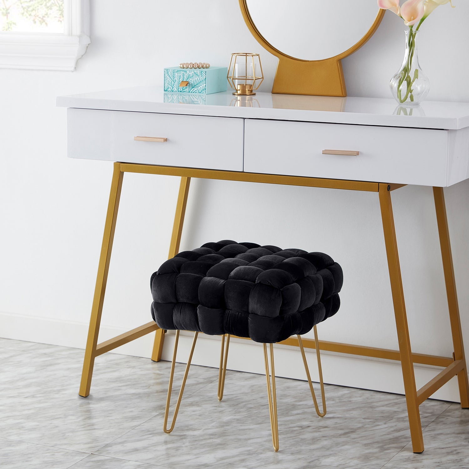Mirage Velvet Ottoman