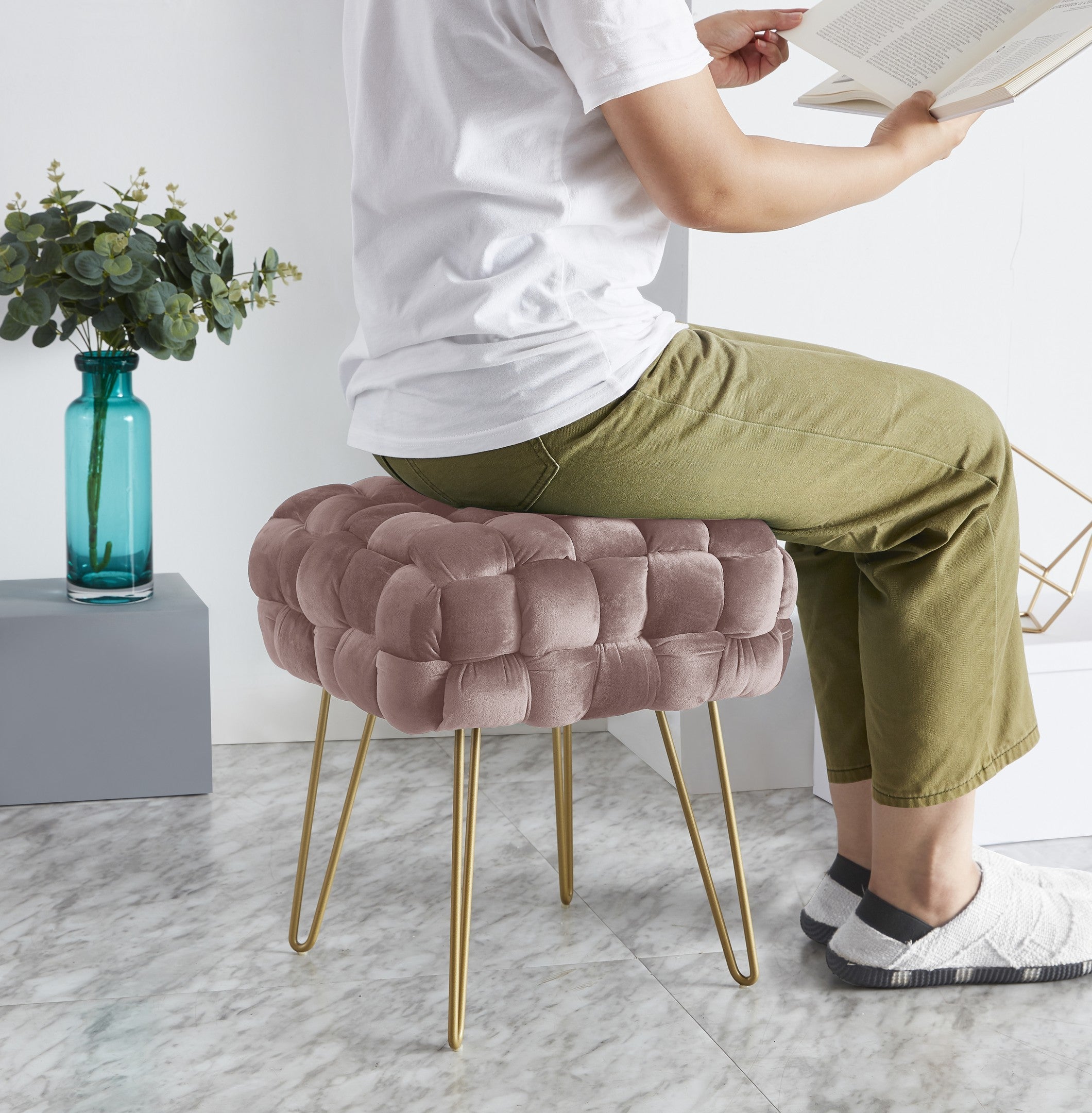 Mirage Velvet Ottoman