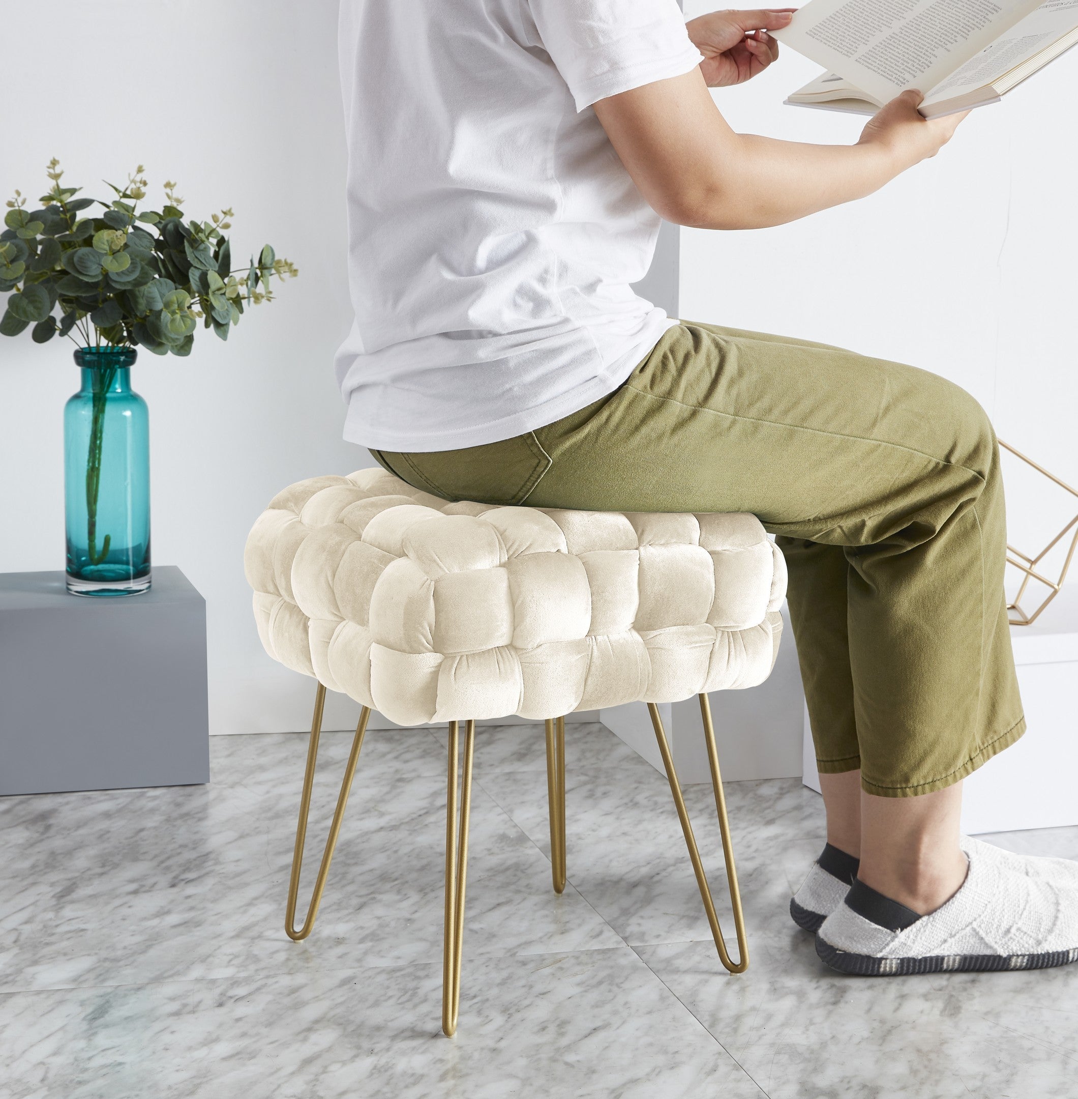 Mirage Velvet Ottoman