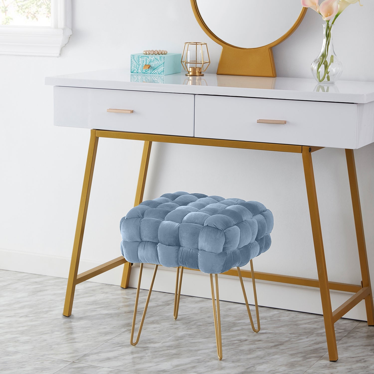 Mirage Velvet Ottoman