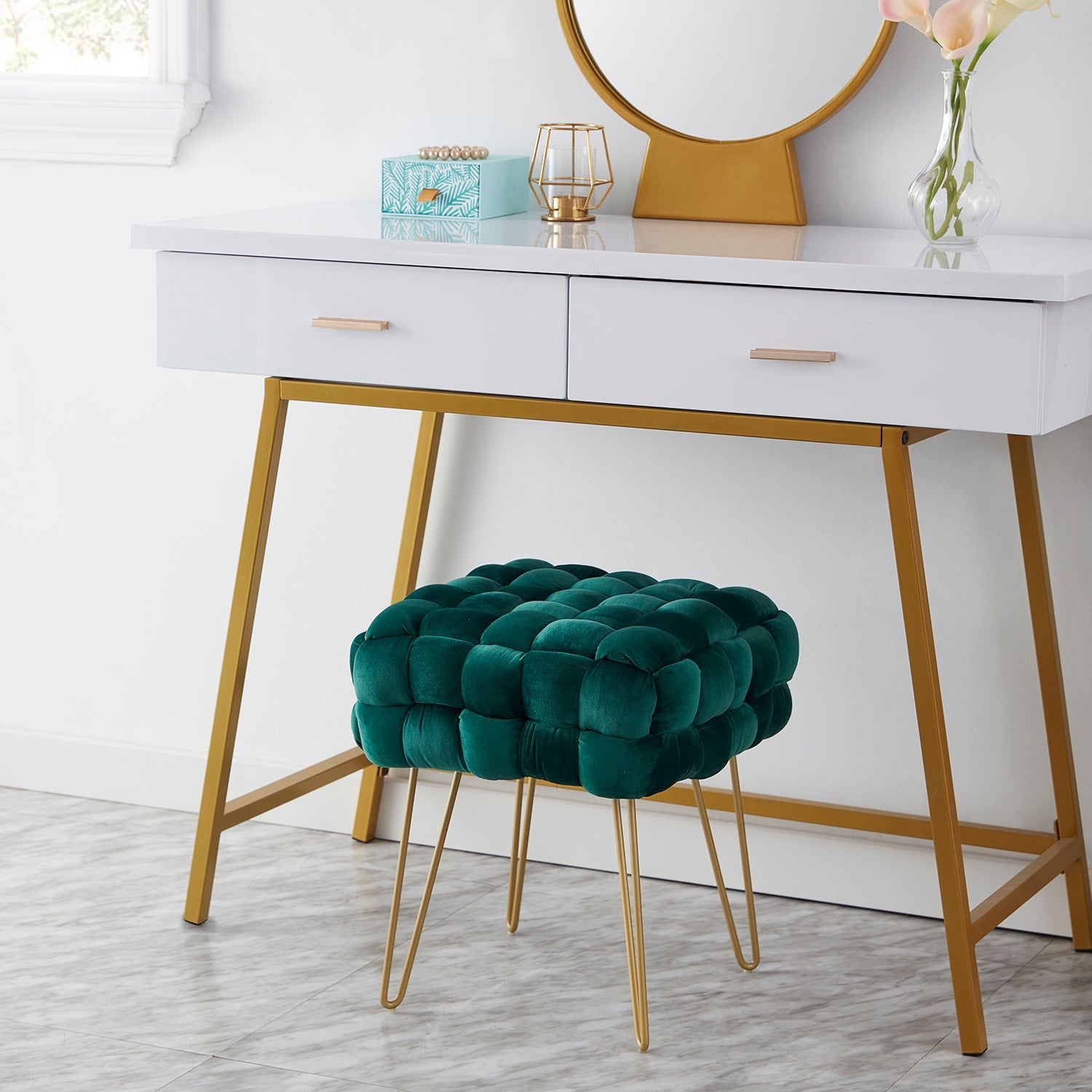 Mirage Velvet Ottoman