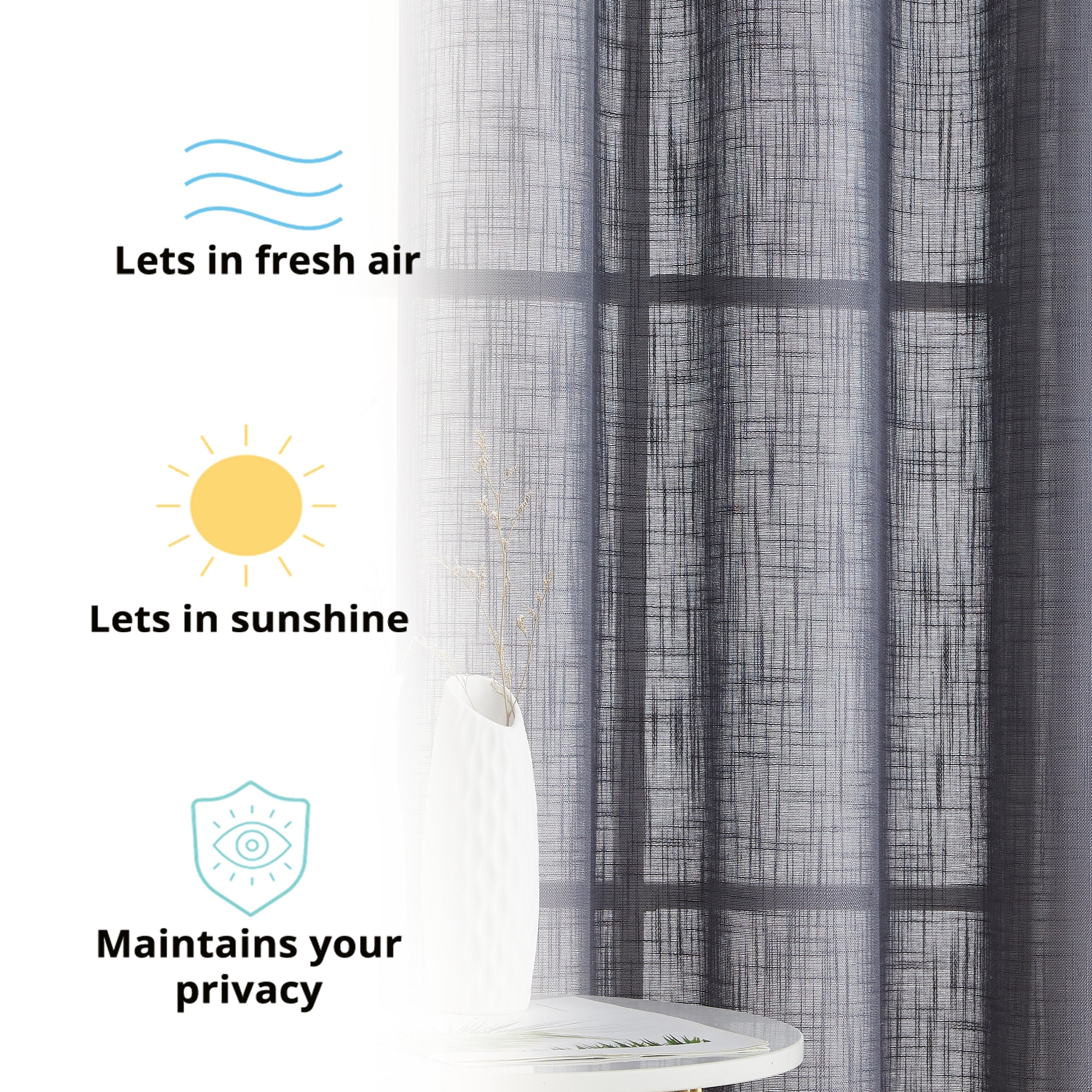 Abbey Faux Linen Grommet Curtain Panels