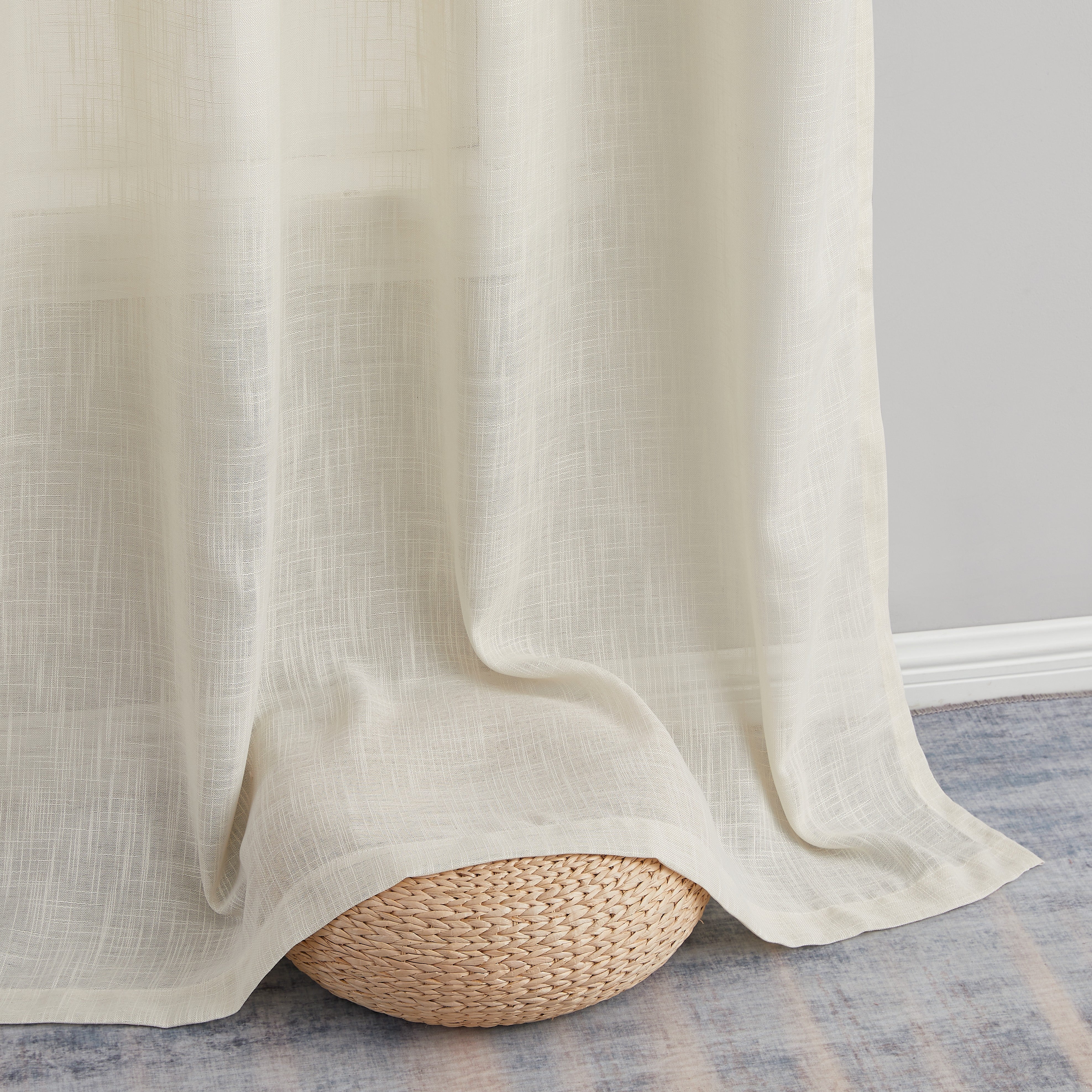 Abbey Faux Linen Grommet Curtain Panels