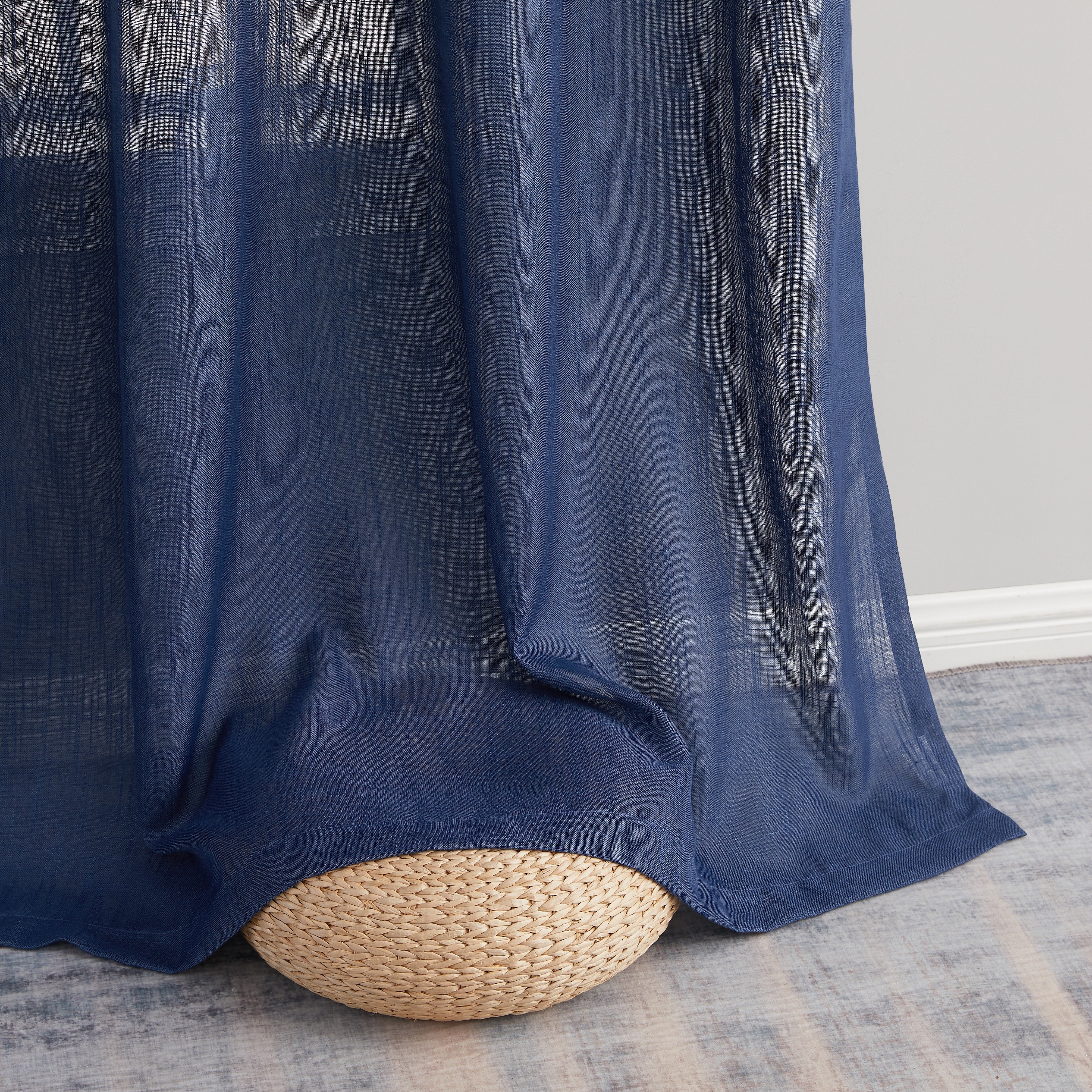 Abbey Faux Linen Grommet Curtain Panels