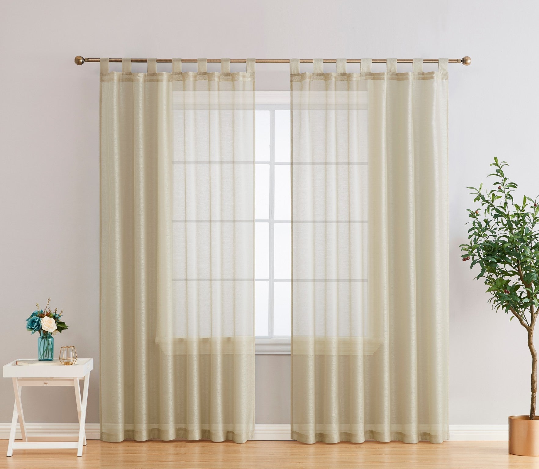 Addison Semi-Sheer Tab Top Curtain Panels