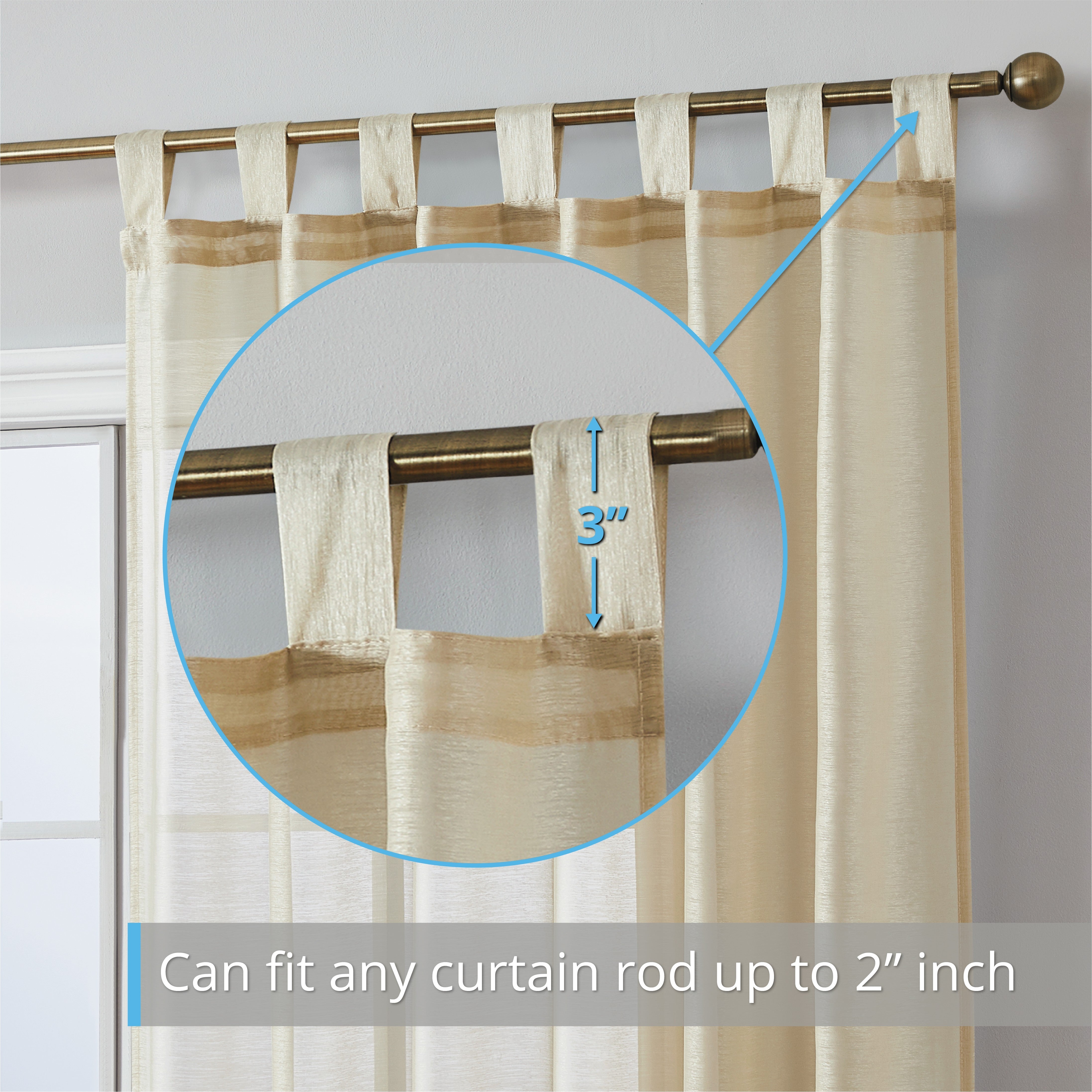 Addison Semi-Sheer Tab Top Curtain Panels