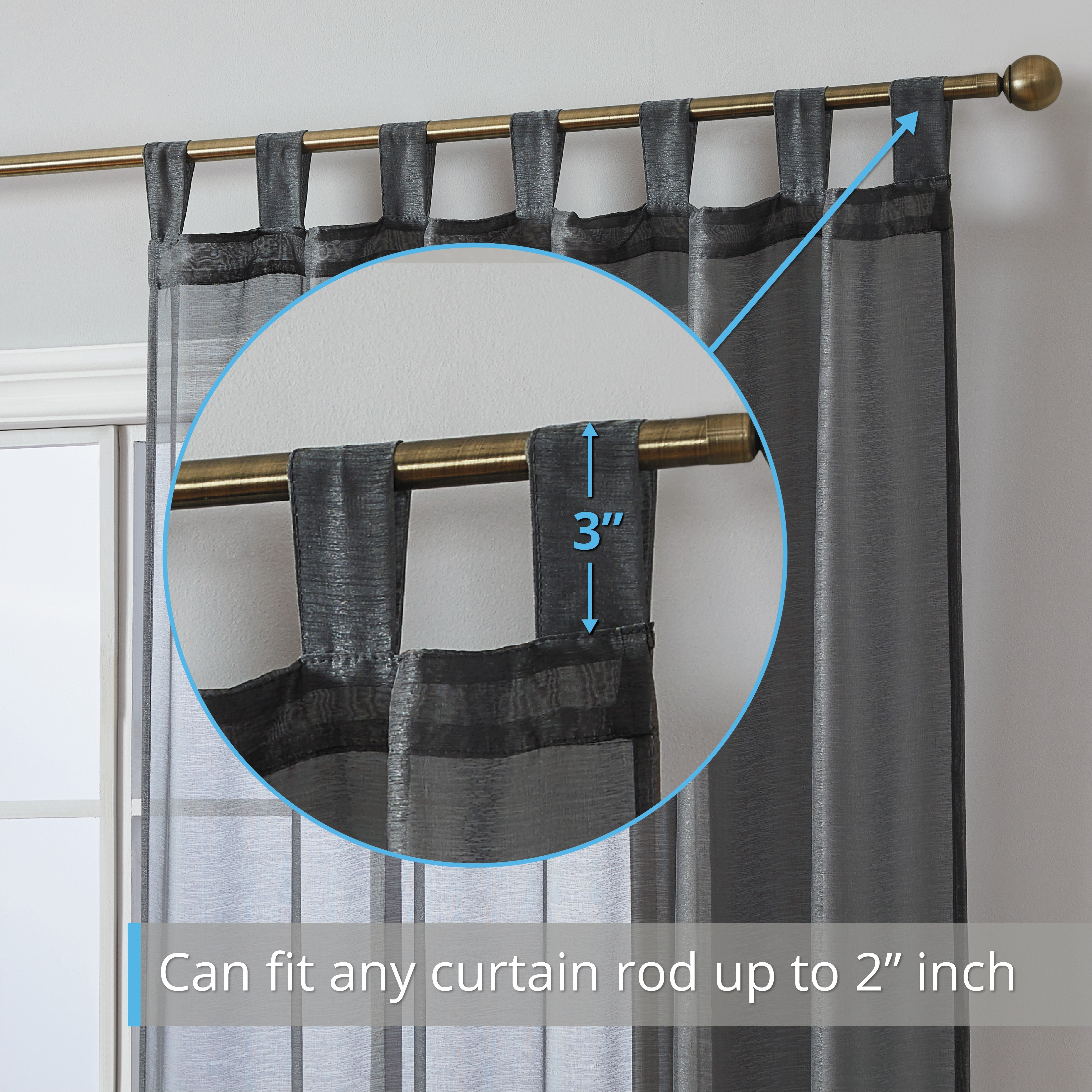 Addison Semi-Sheer Tab Top Curtain Panels