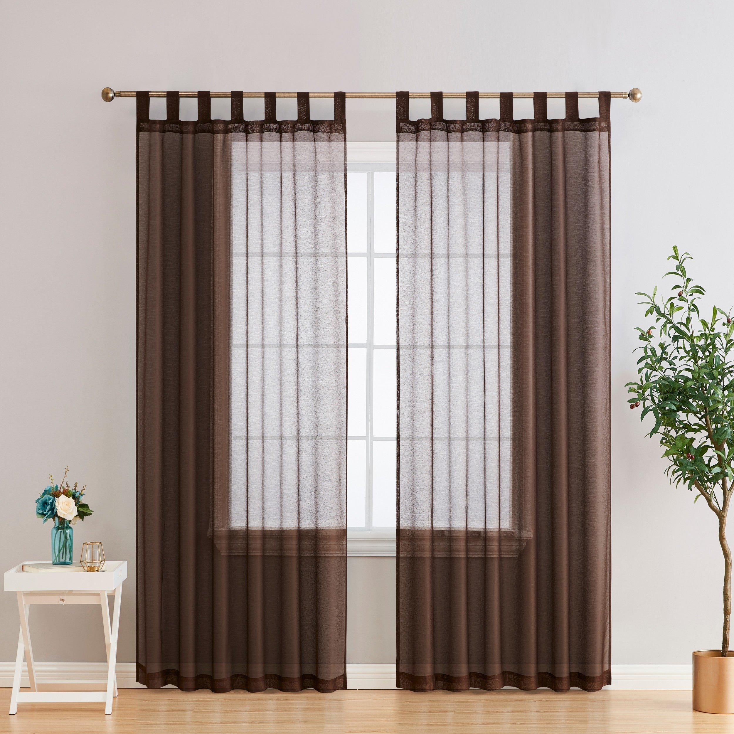 Addison Semi-Sheer Tab Top Curtain Panels