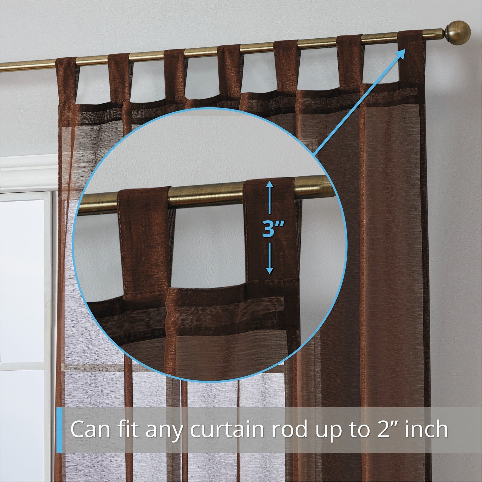 Addison Semi-Sheer Tab Top Curtain Panels