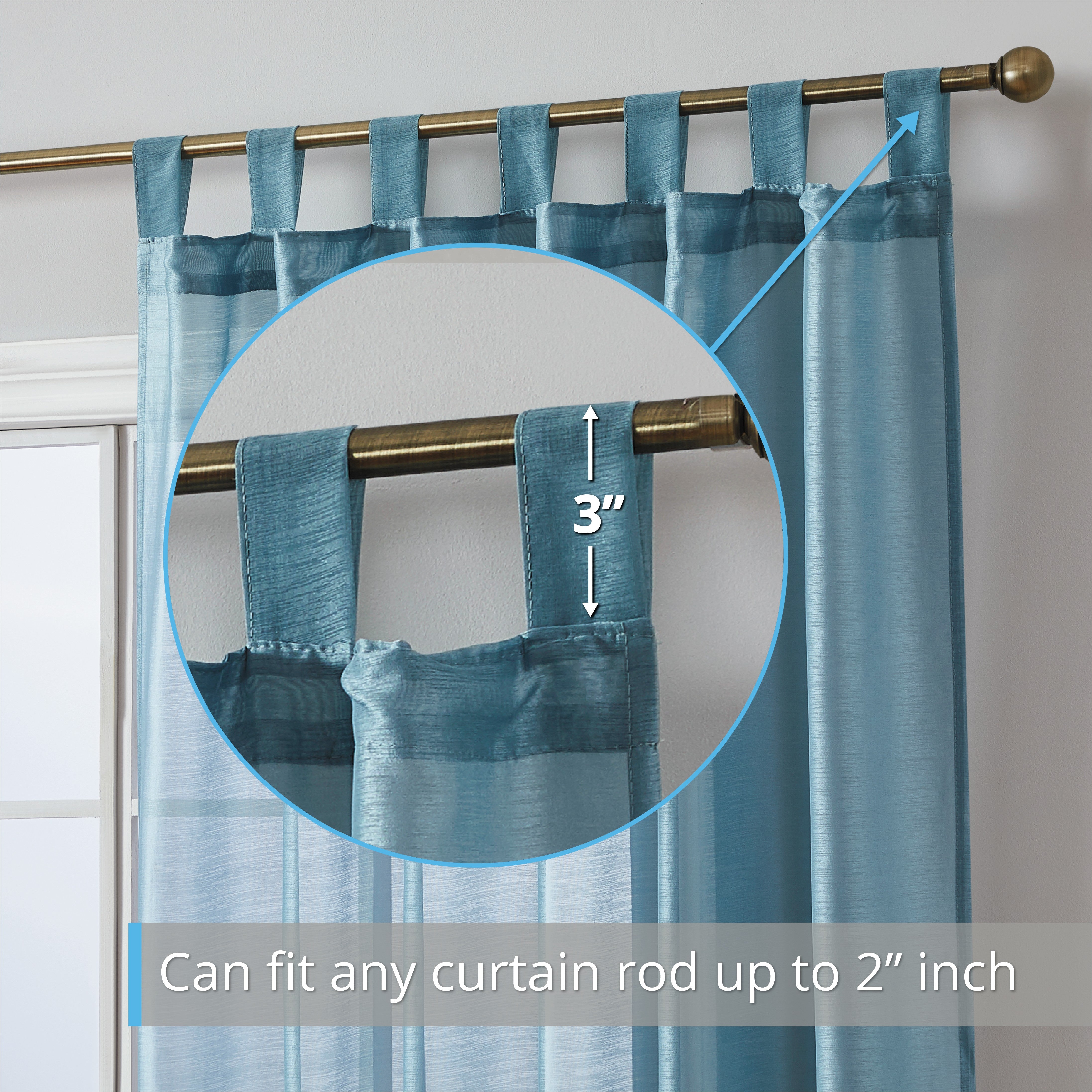 Addison Semi-Sheer Tab Top Curtain Panels