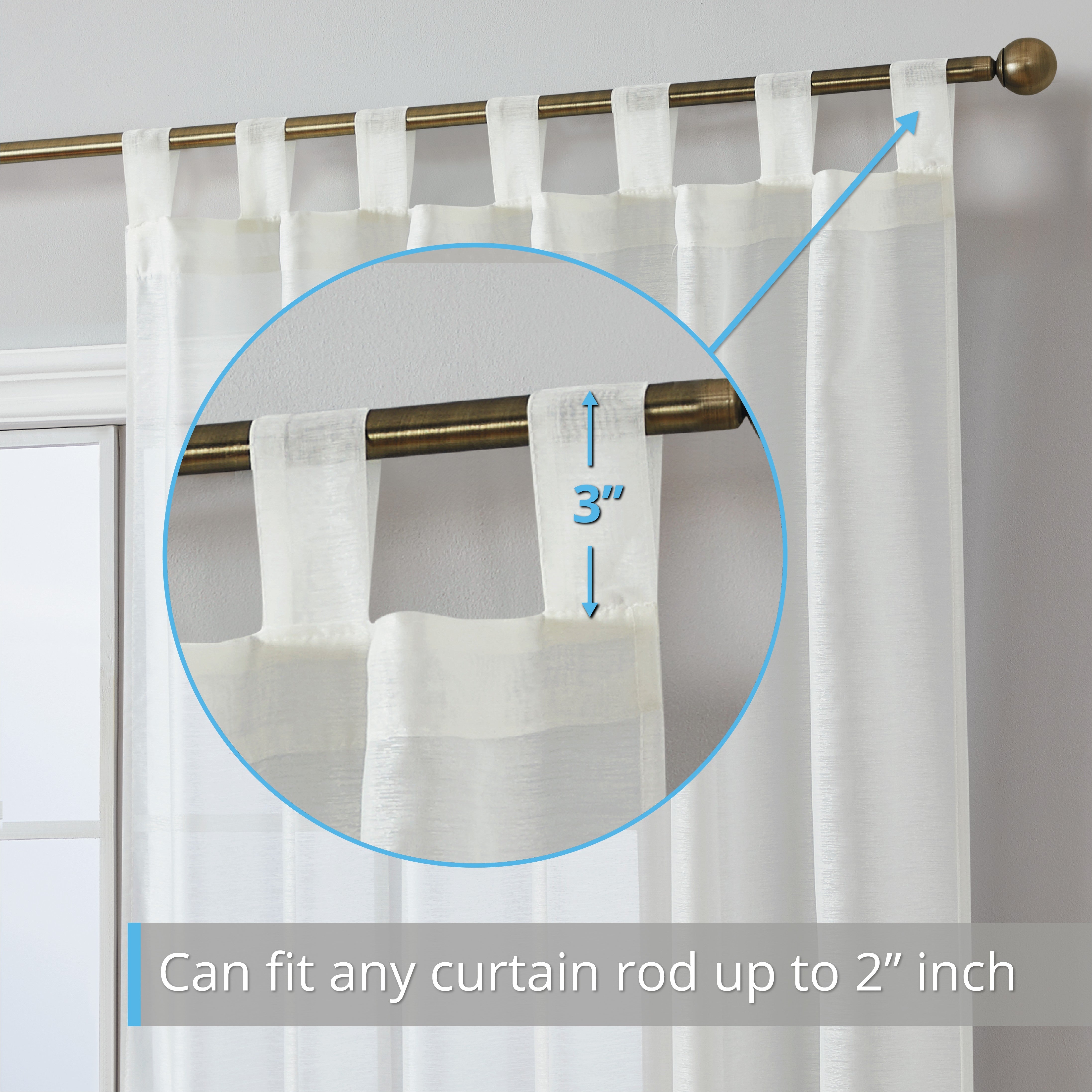 Addison Semi-Sheer Tab Top Curtain Panels