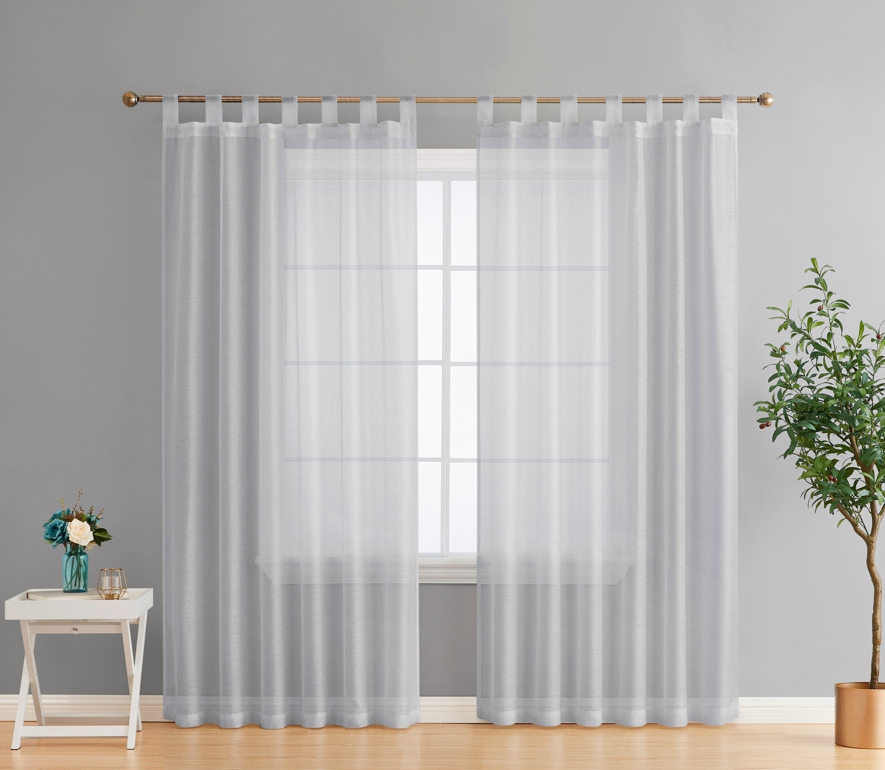 Addison Semi-Sheer Tab Top Curtain Panels