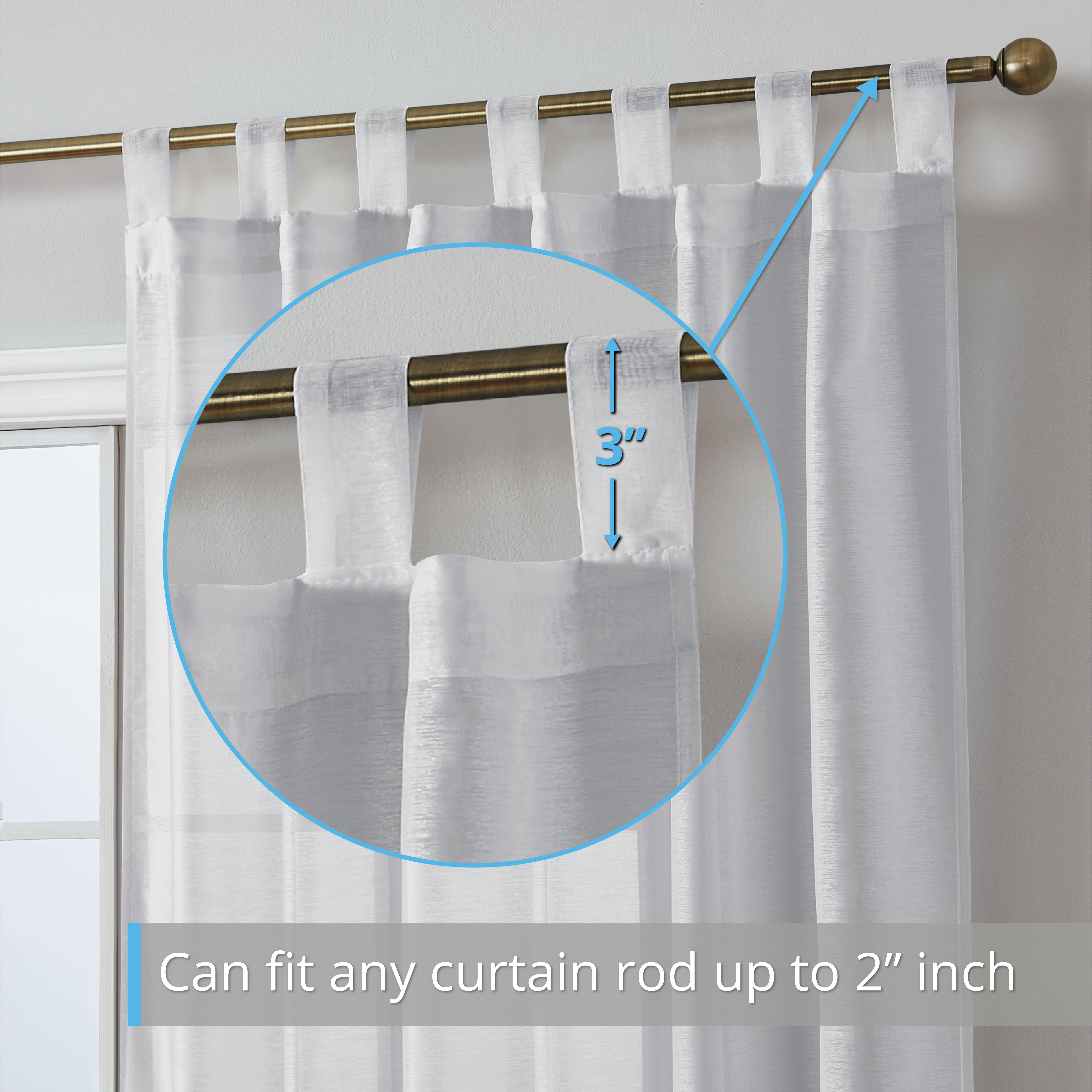Addison Semi-Sheer Tab Top Curtain Panels