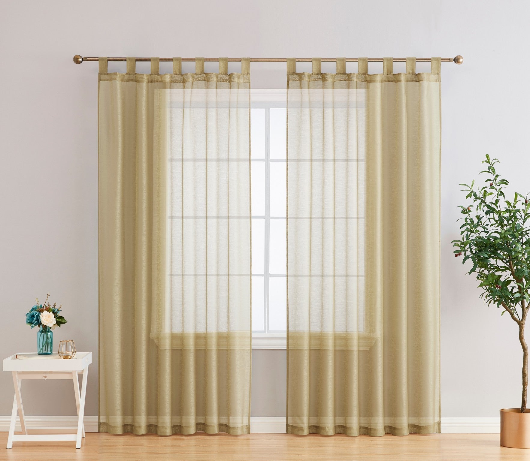 Addison Semi-Sheer Tab Top Curtain Panels