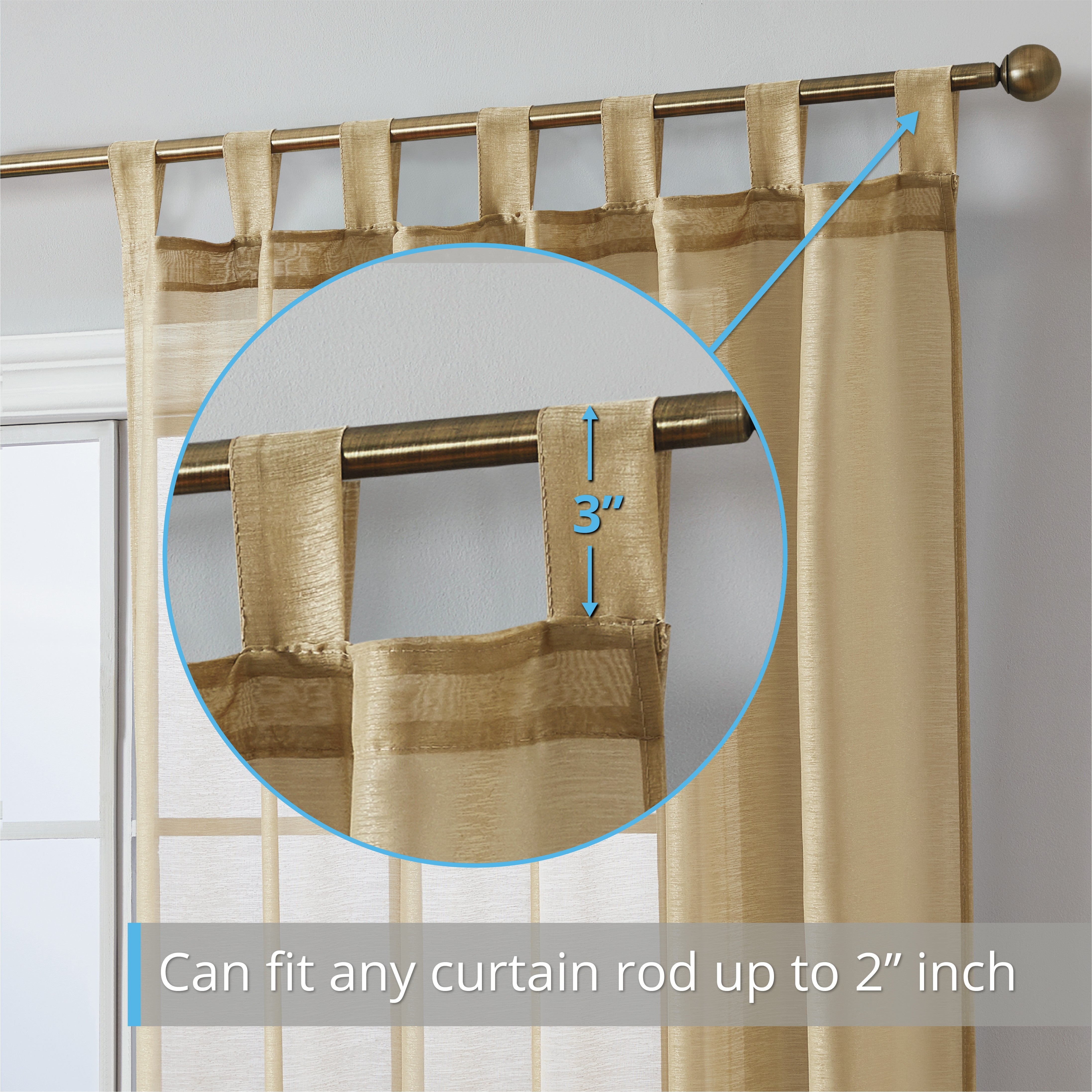 Addison Semi-Sheer Tab Top Curtain Panels