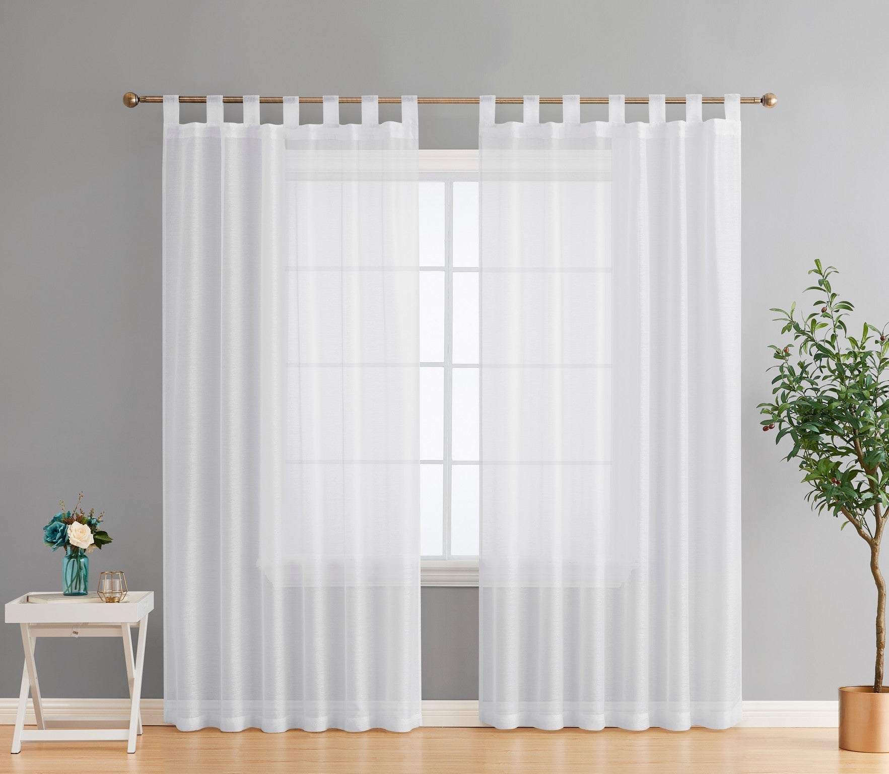 Addison Semi-Sheer Tab Top Curtain Panels