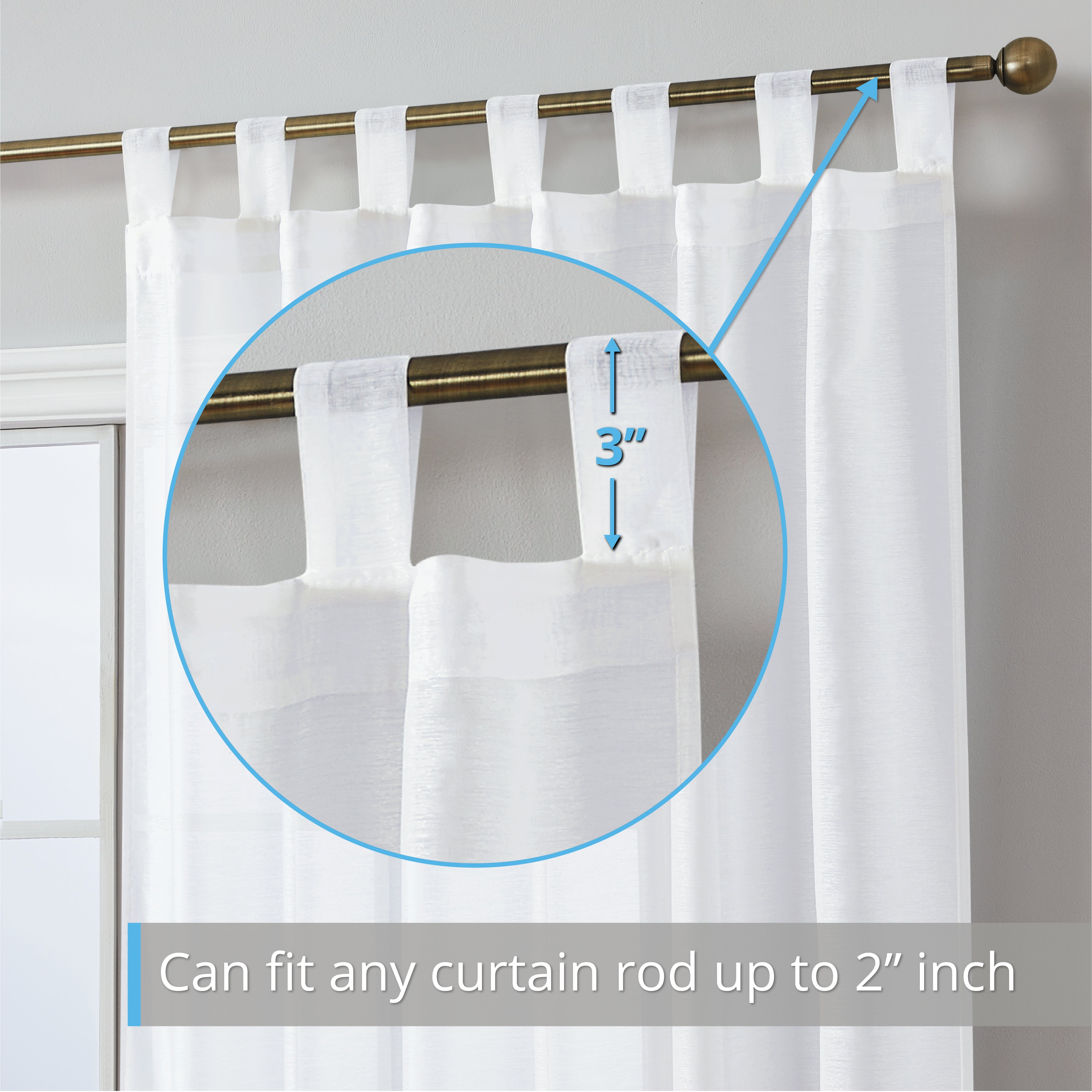 Addison Semi-Sheer Tab Top Curtain Panels