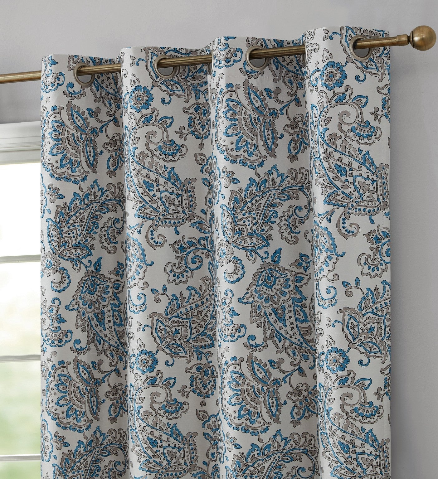Amalfi Paisley 100% Blackout Grommet Curtain Panels