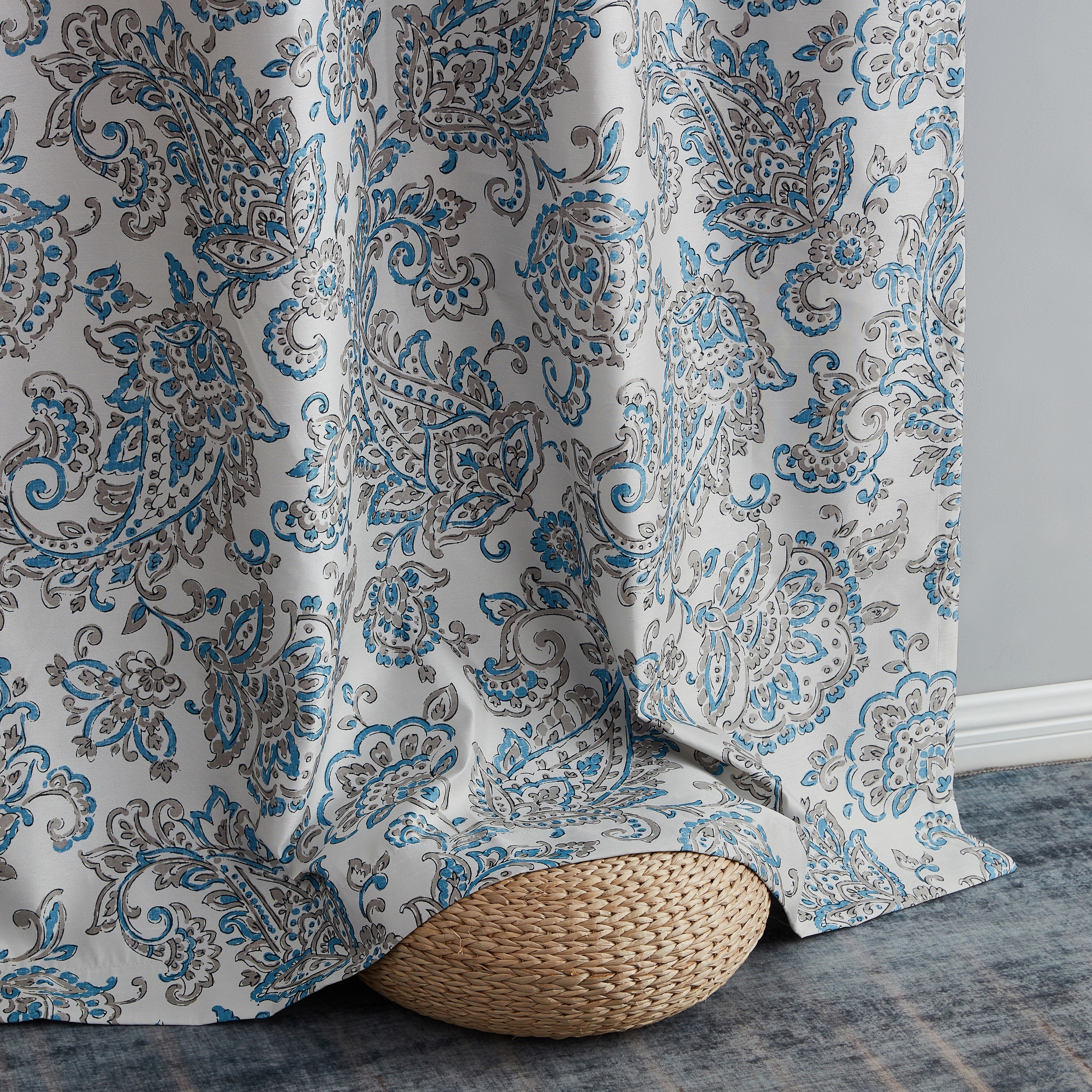Amalfi Paisley 100% Blackout Grommet Curtain Panels