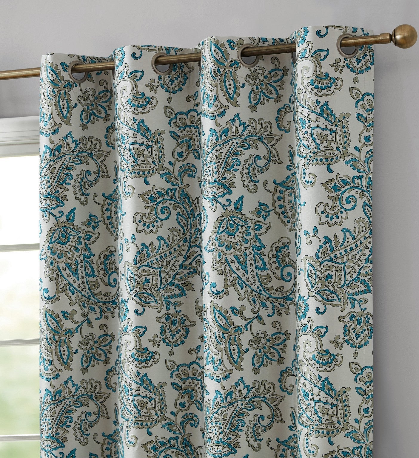 Amalfi Paisley 100% Blackout Grommet Curtain Panels