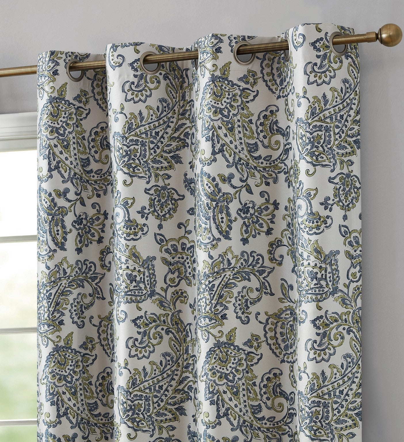 Amalfi Paisley 100% Blackout Grommet Curtain Panels
