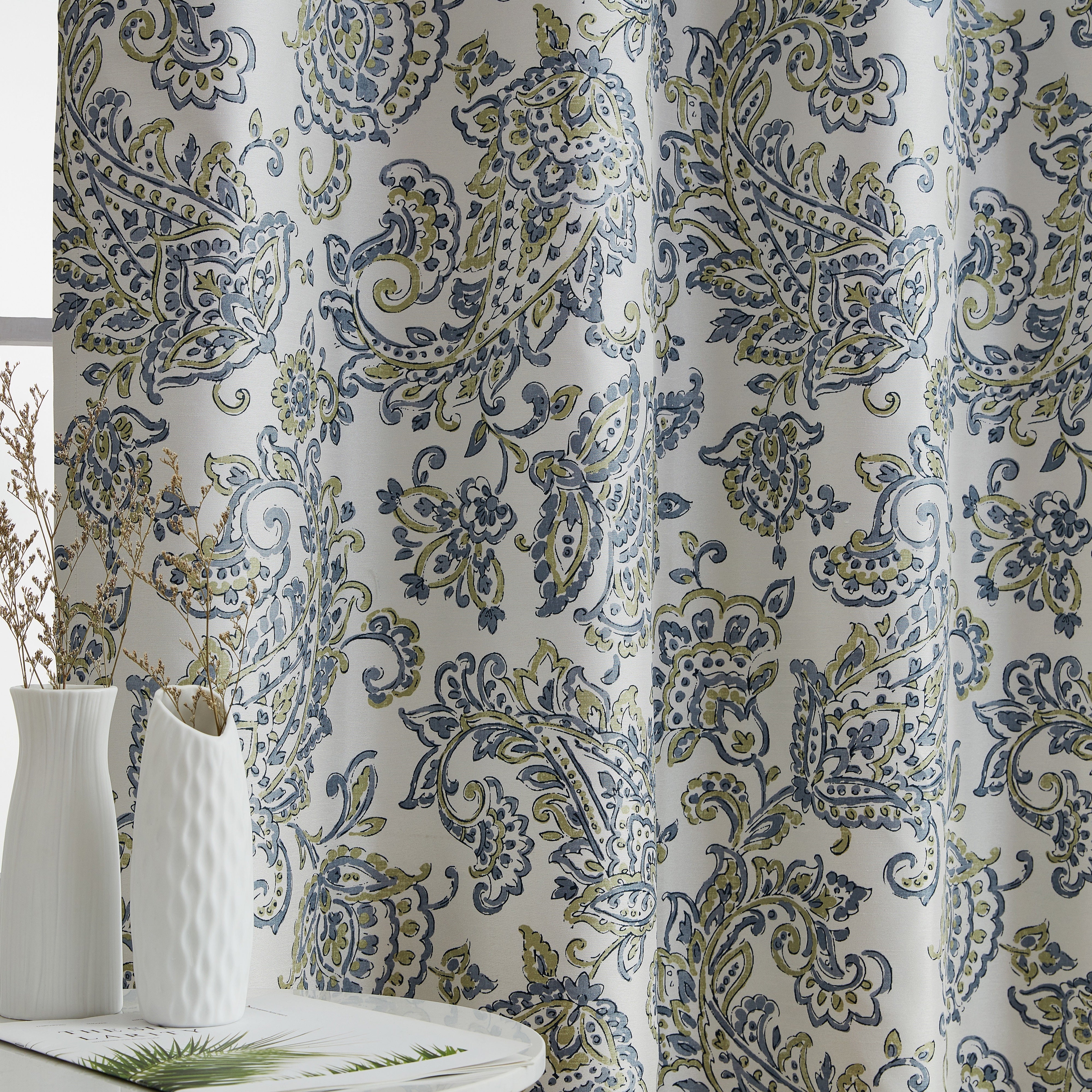 Amalfi Paisley 100% Blackout Grommet Curtain Panels