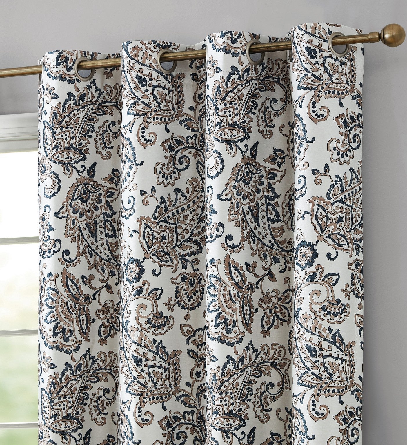 Amalfi Paisley 100% Blackout Grommet Curtain Panels