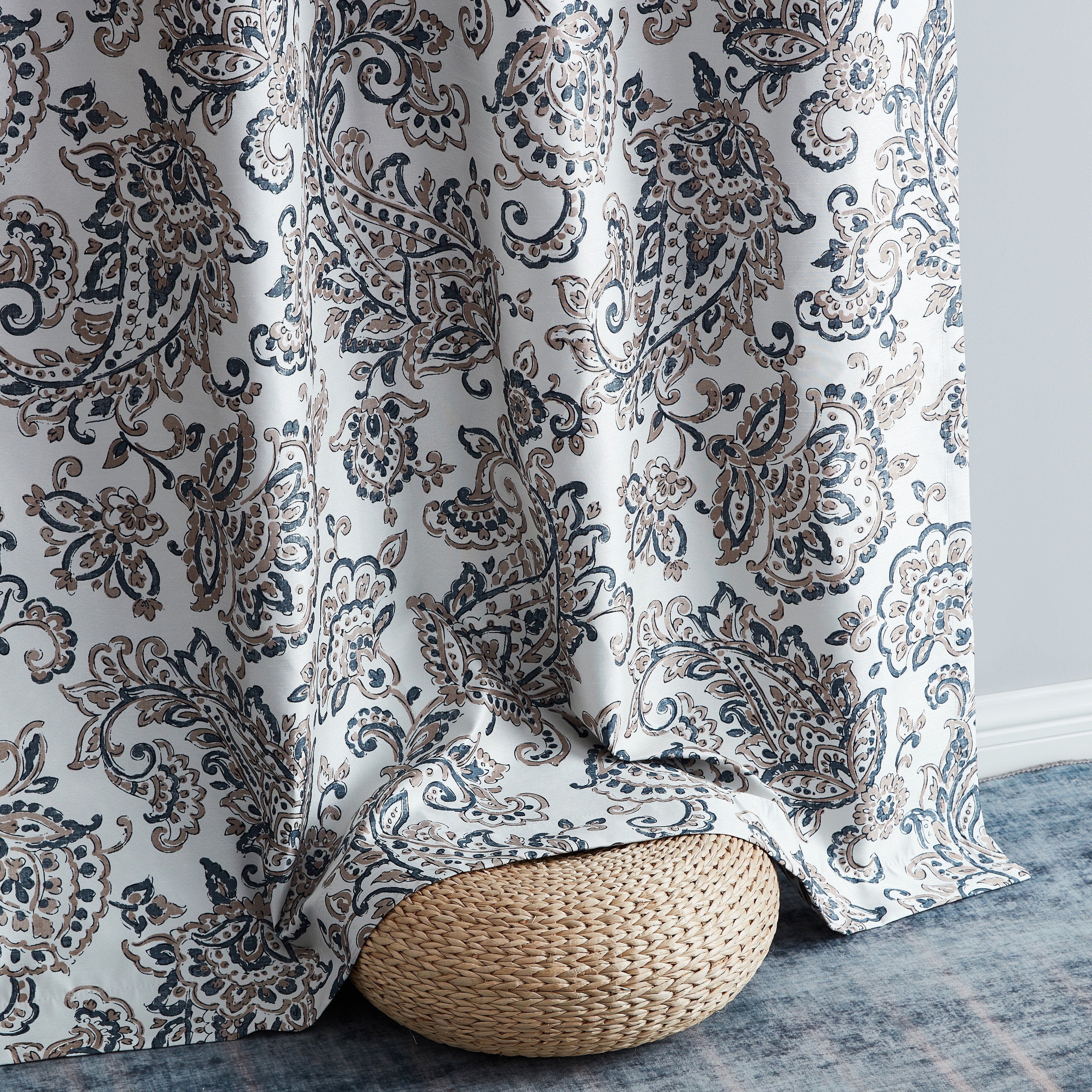 Amalfi Paisley 100% Blackout Grommet Curtain Panels