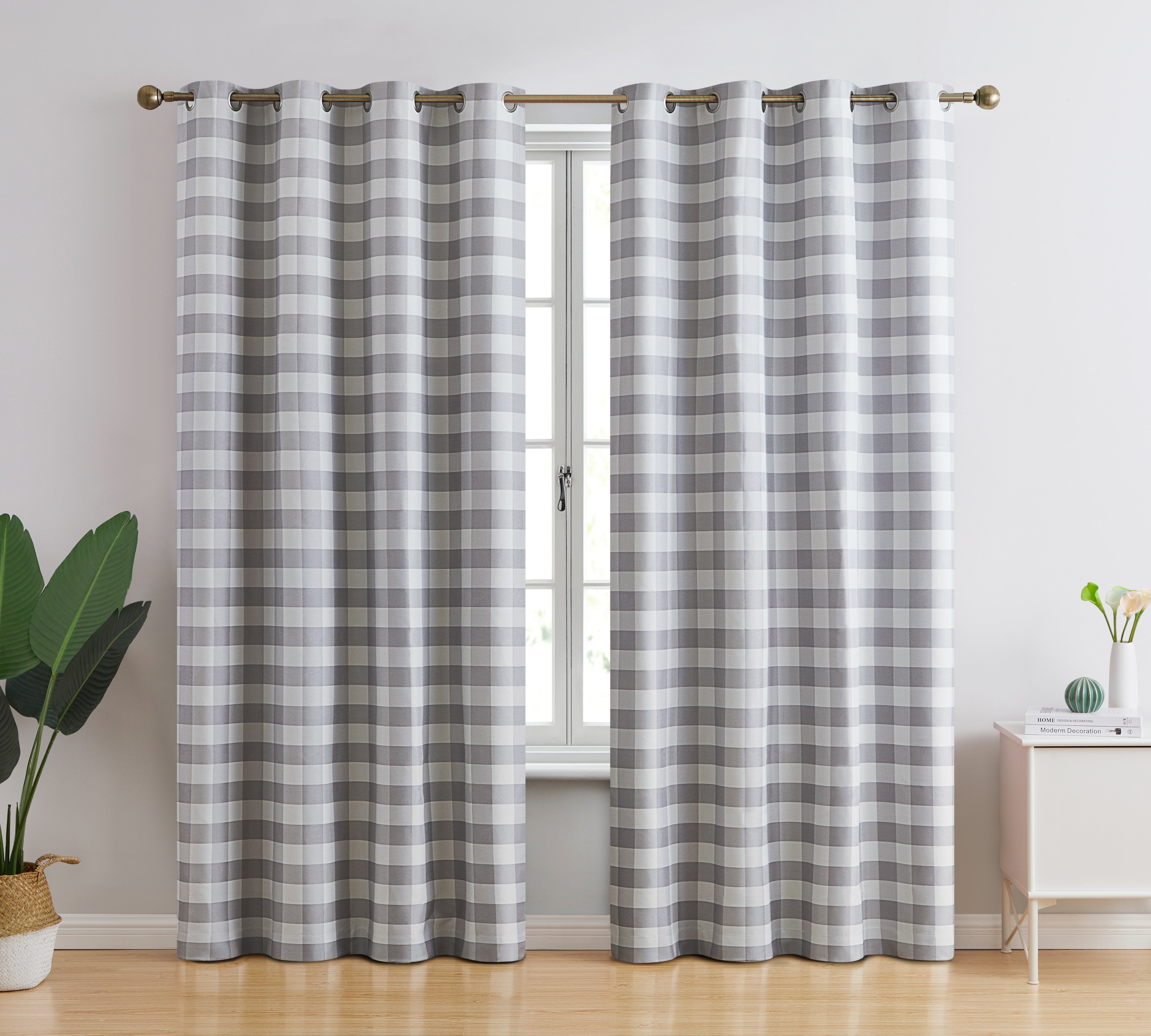 Andersen Buffalo Plaid 100% Blackout Grommet Curtain Panels