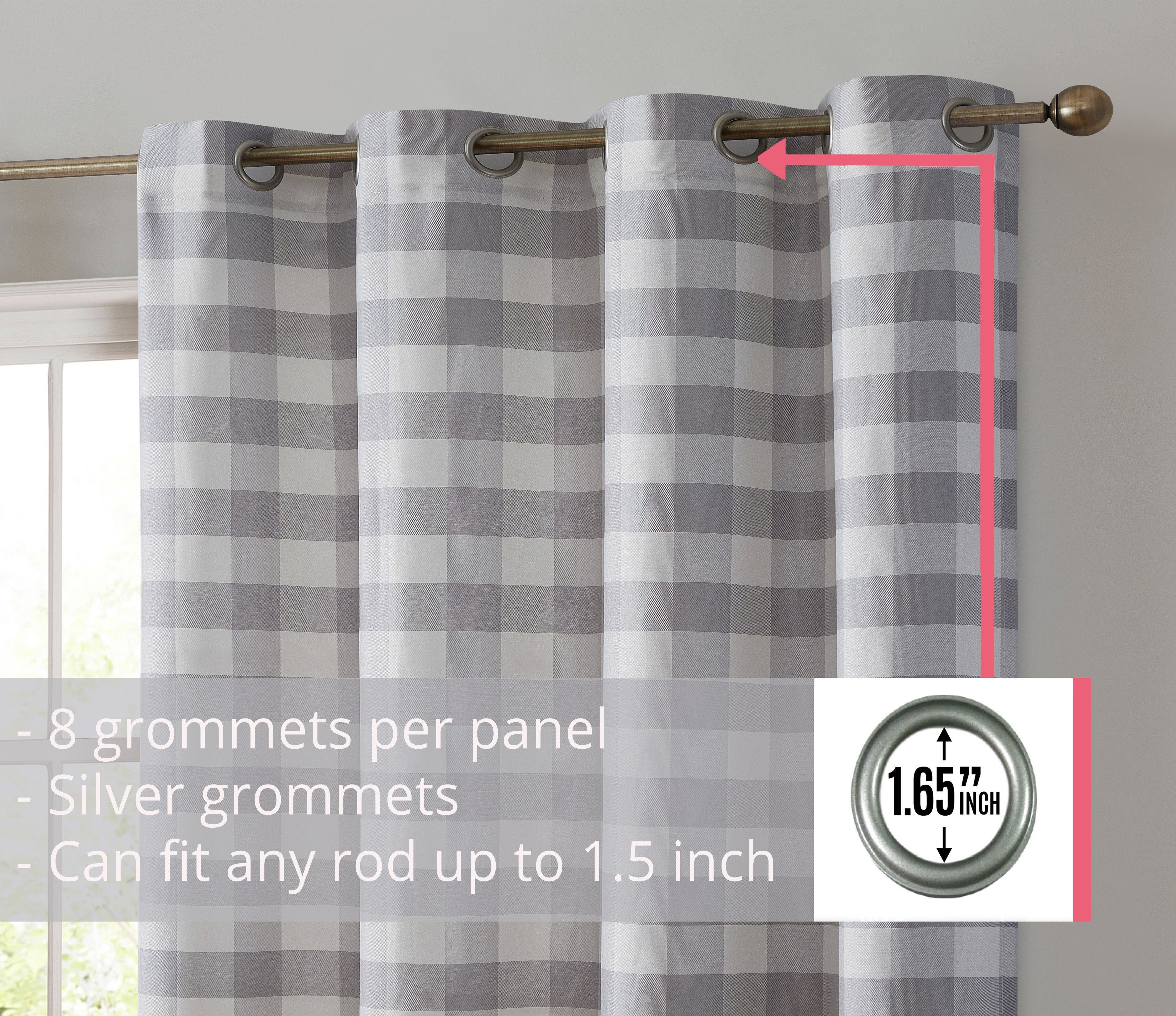 Andersen Buffalo Plaid 100% Blackout Grommet Curtain Panels