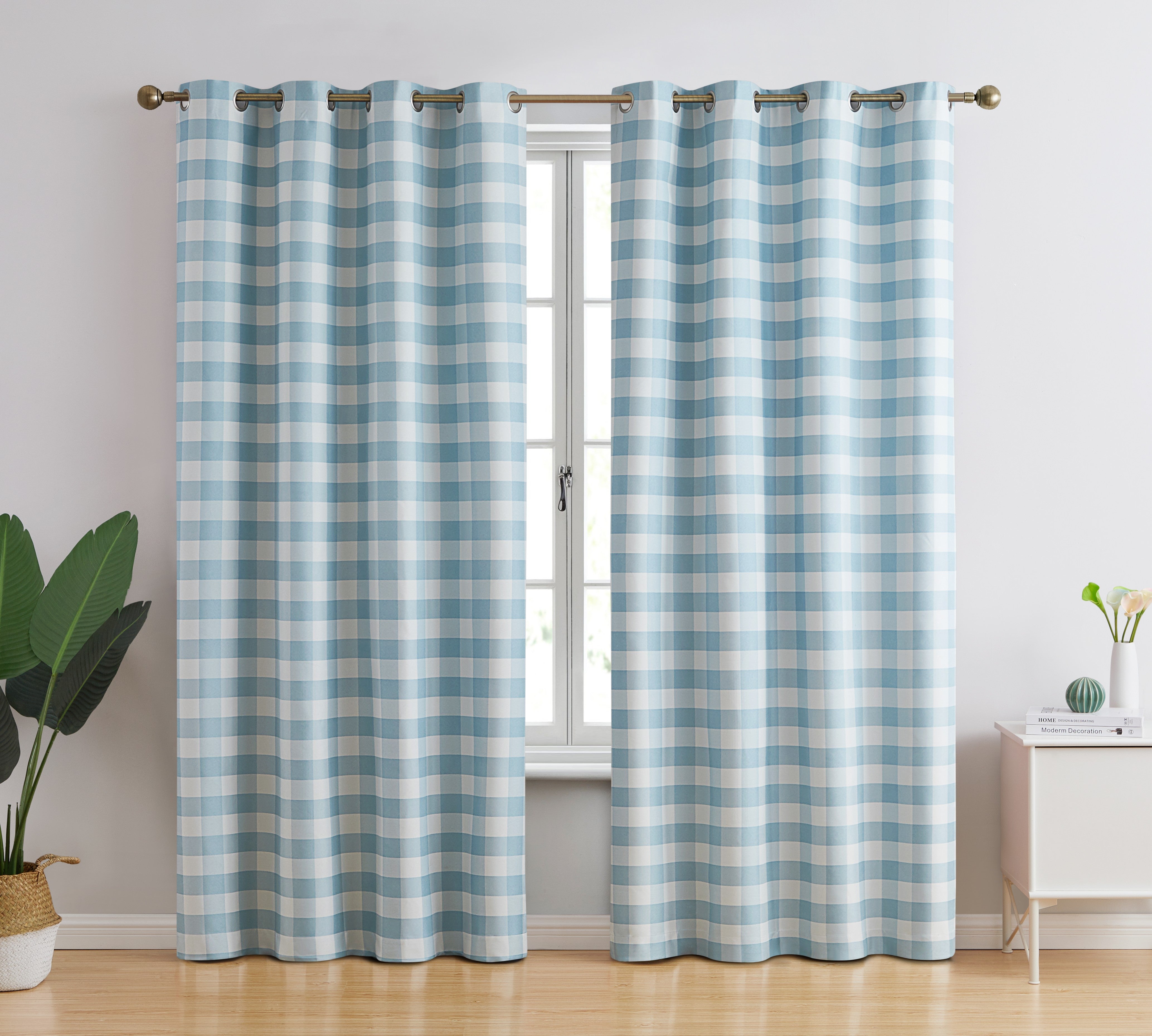 Andersen Buffalo Plaid 100% Blackout Grommet Curtain Panels