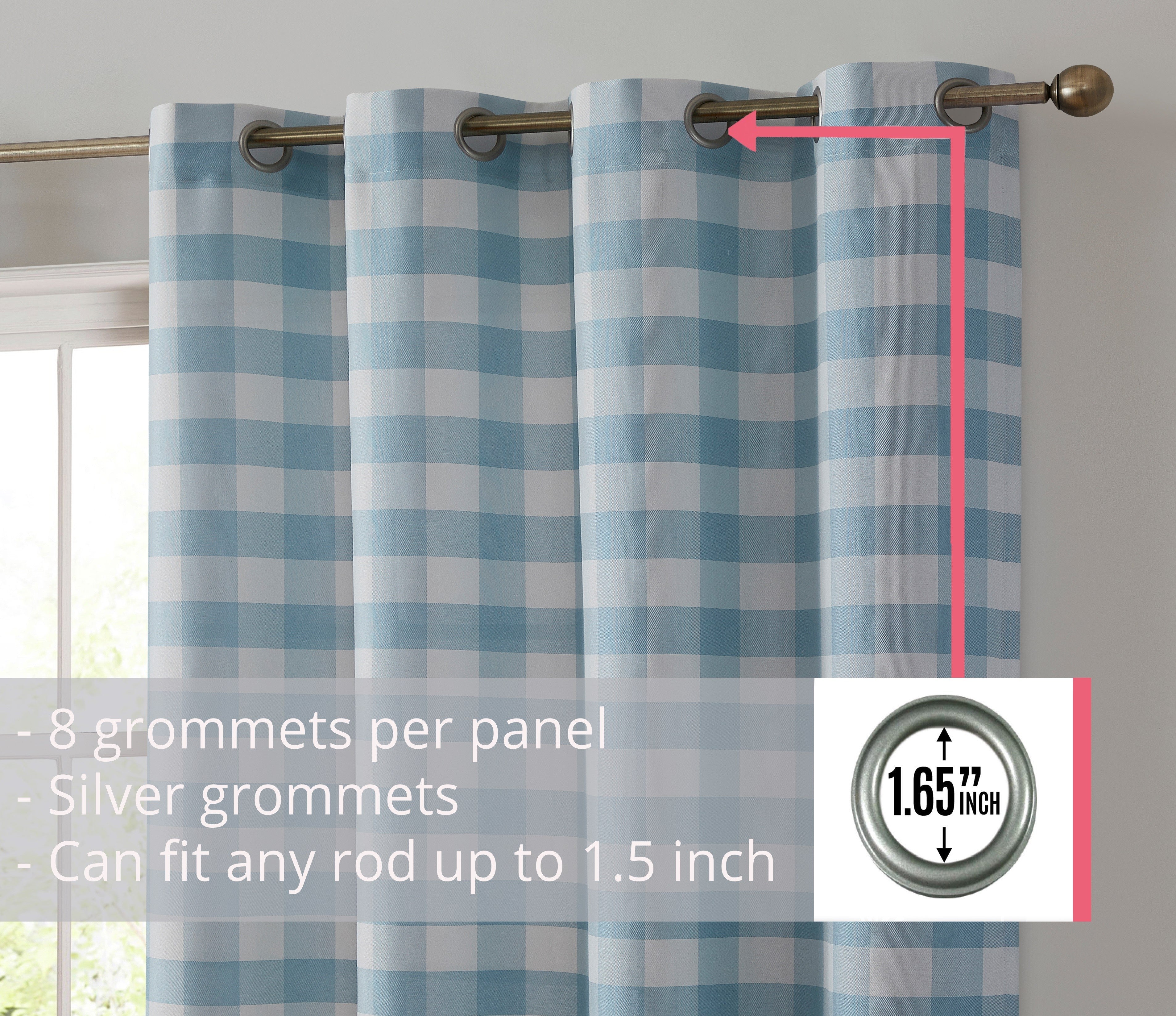 Andersen Buffalo Plaid 100% Blackout Grommet Curtain Panels