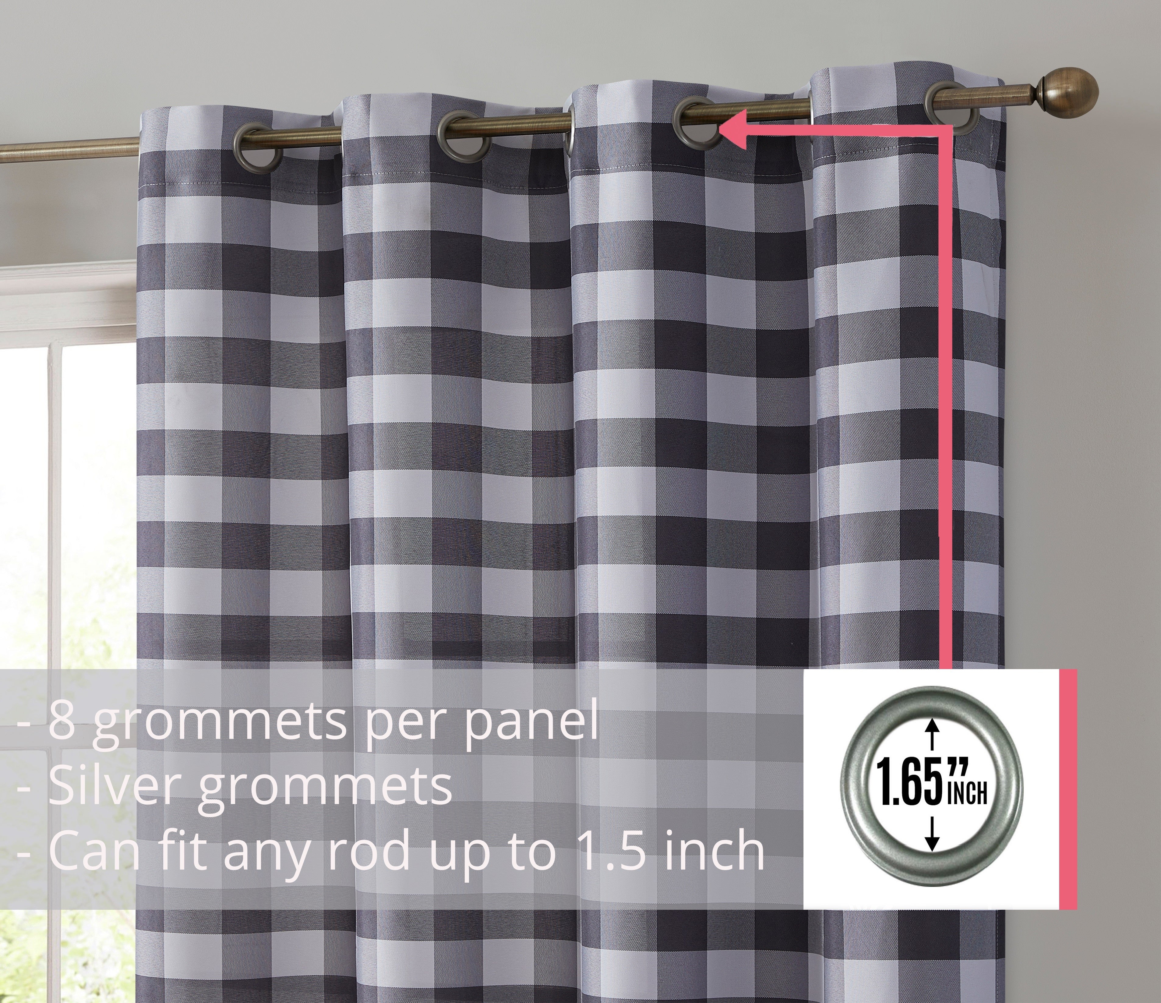 Andersen Buffalo Plaid 100% Blackout Grommet Curtain Panels