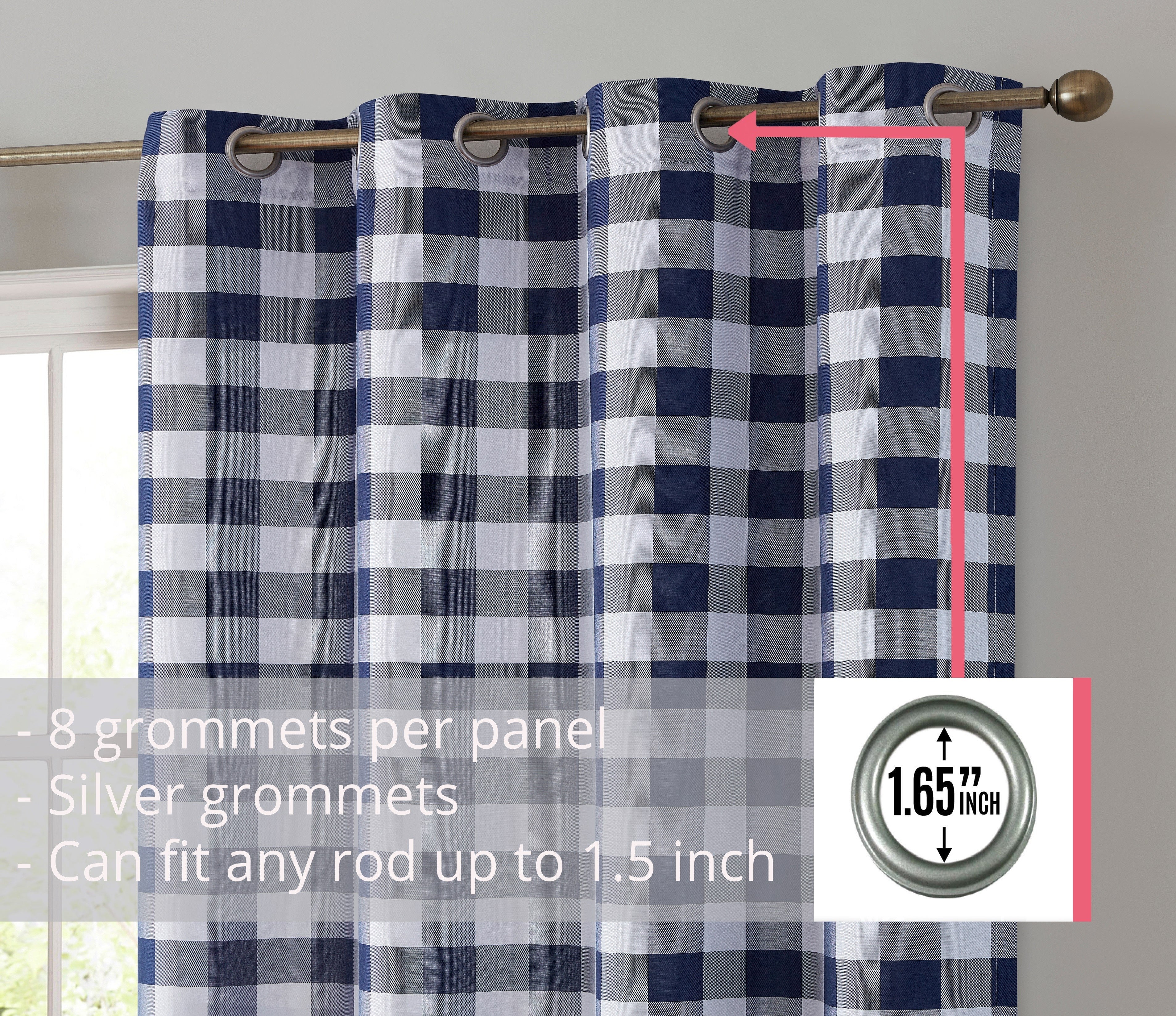 Andersen Buffalo Plaid 100% Blackout Grommet Curtain Panels