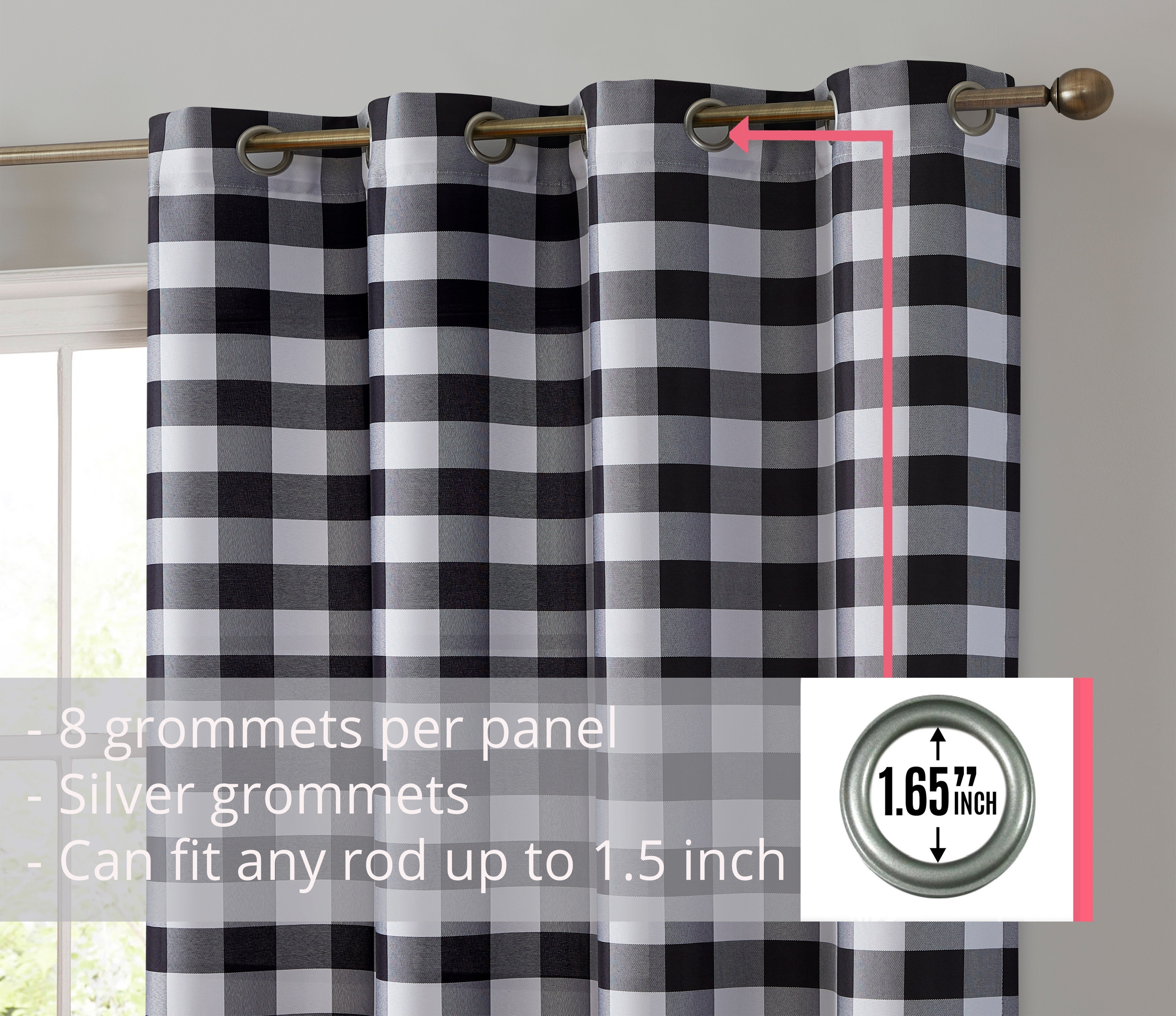 Andersen Buffalo Plaid 100% Blackout Grommet Curtain Panels