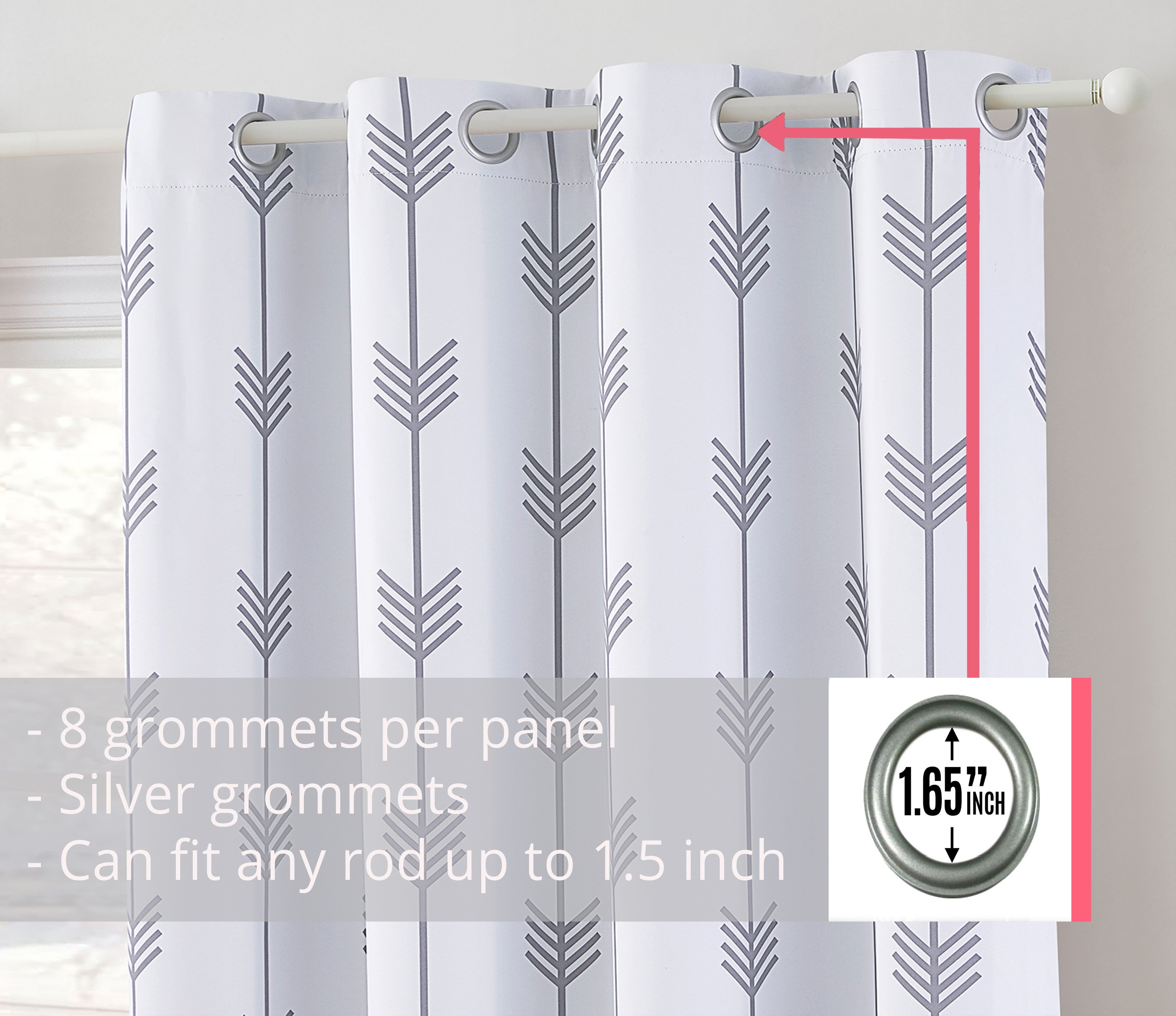 Arrow Print Room Darkening Grommet Curtain Panels