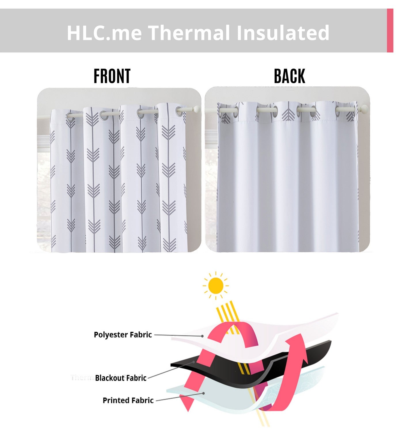 Arrow Print Room Darkening Grommet Curtain Panels