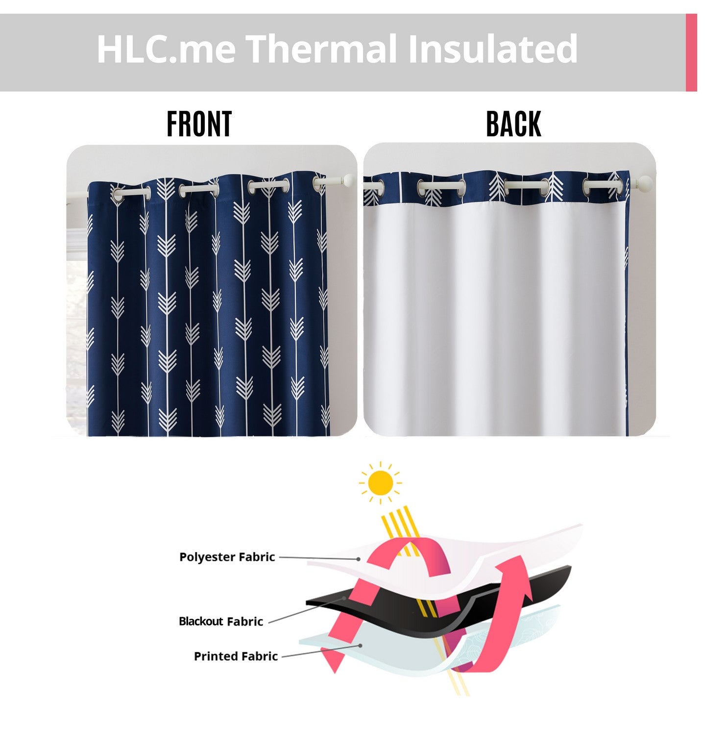 Arrow Print Room Darkening Grommet Curtain Panels