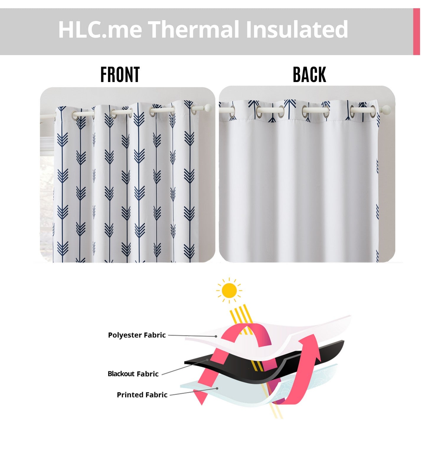 Arrow Print Room Darkening Grommet Curtain Panels