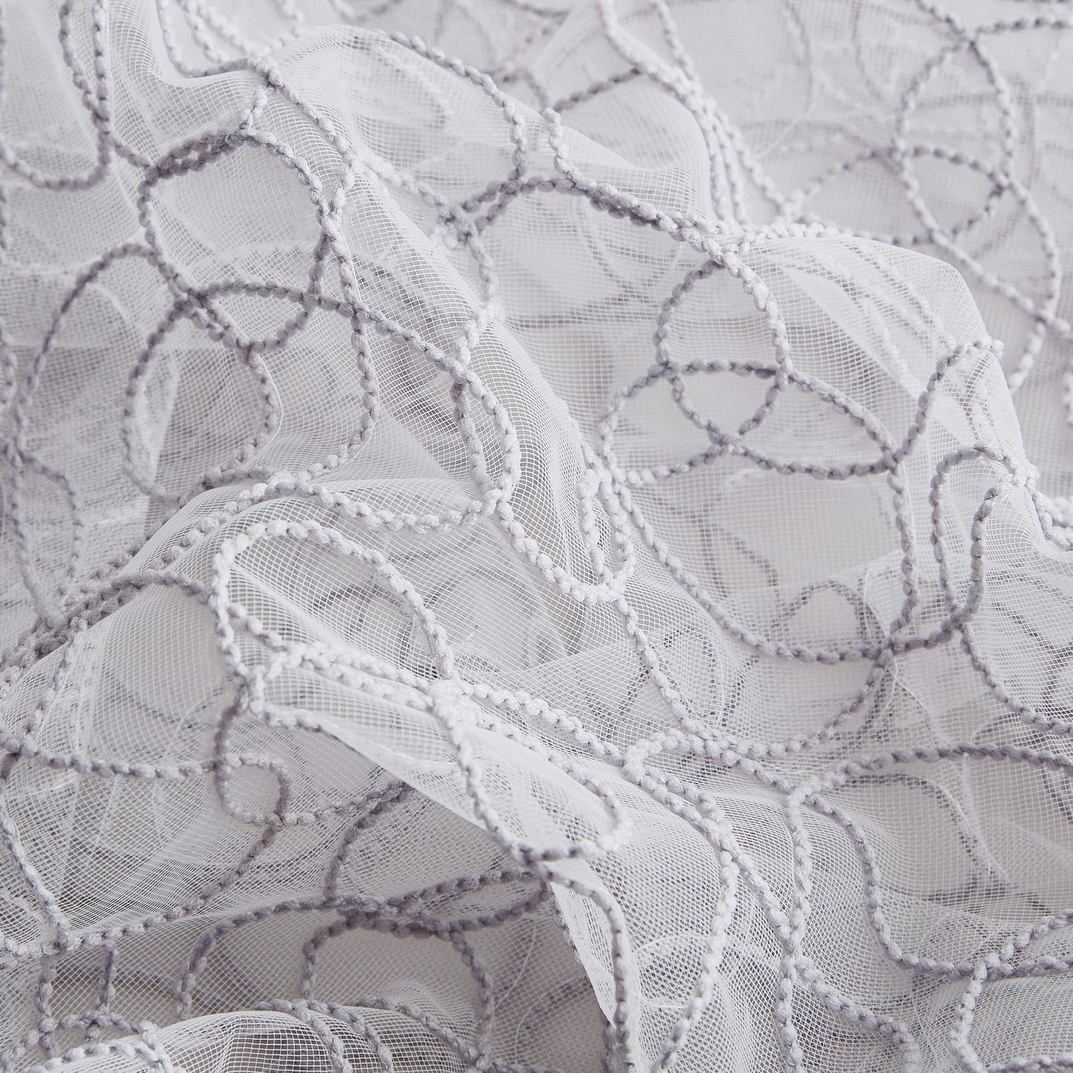 Audrey Embroidered Grommet Sheer Curtain Panels