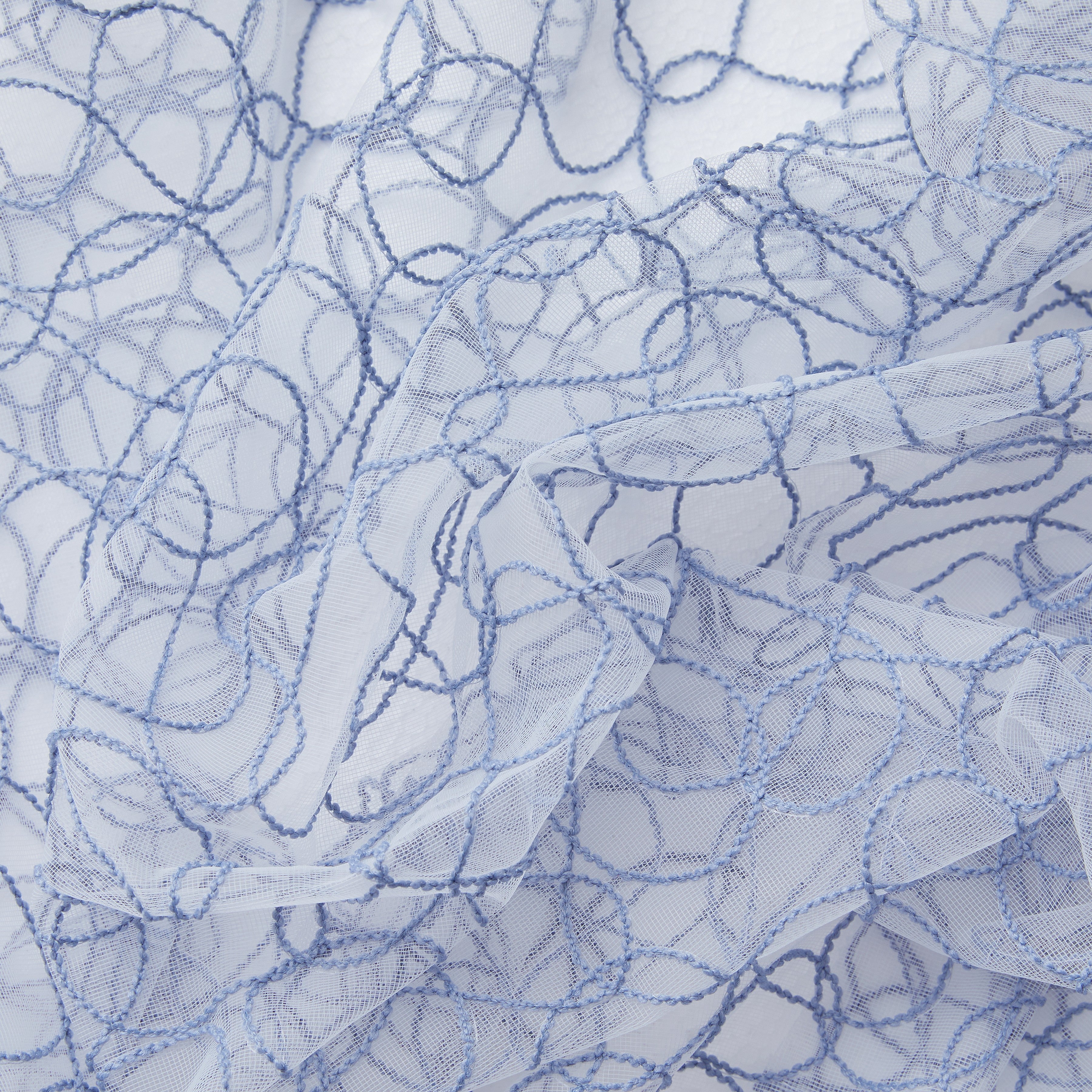 Audrey Embroidered Grommet Sheer Curtain Panels