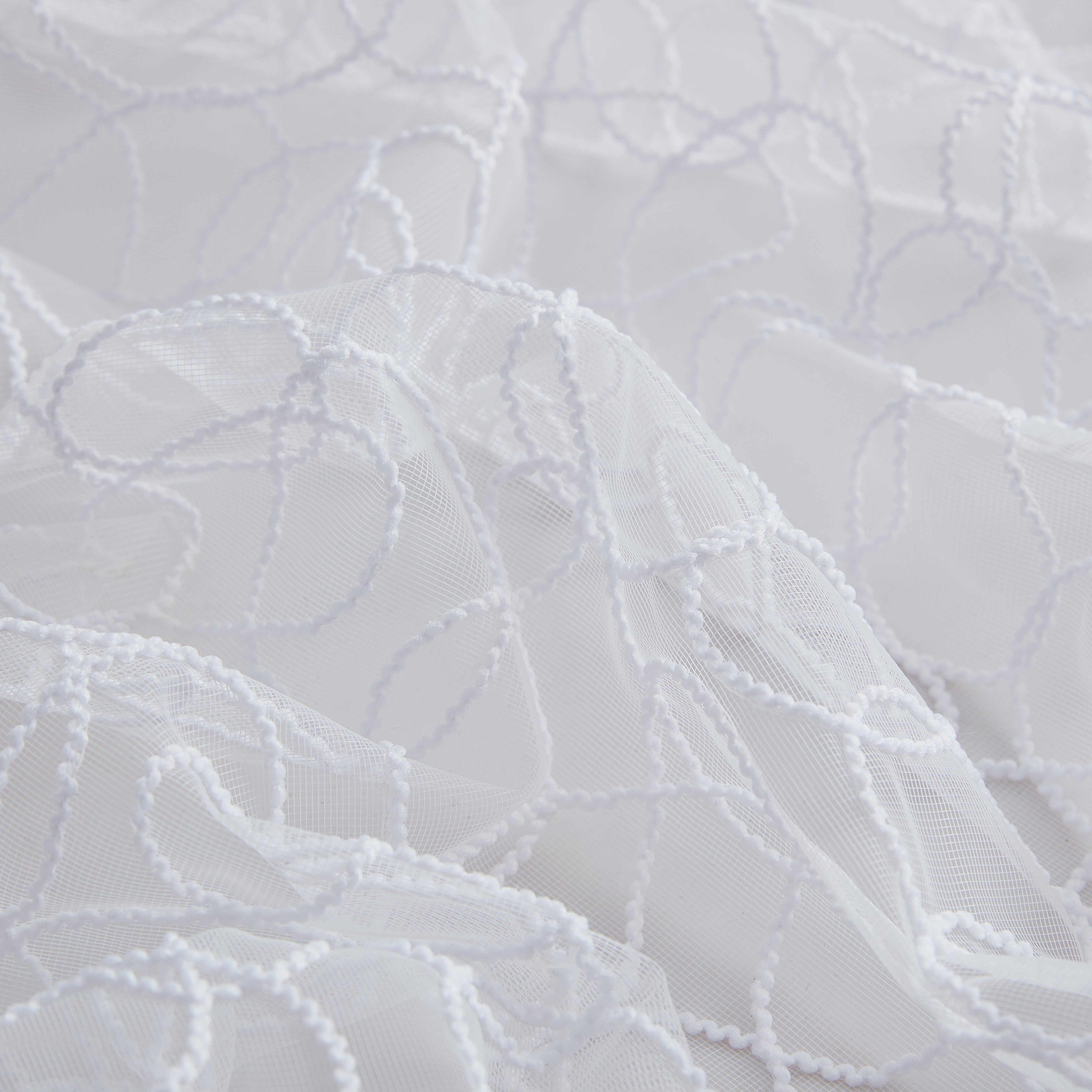 Audrey Embroidered Rod Pocket Curtain Tiers