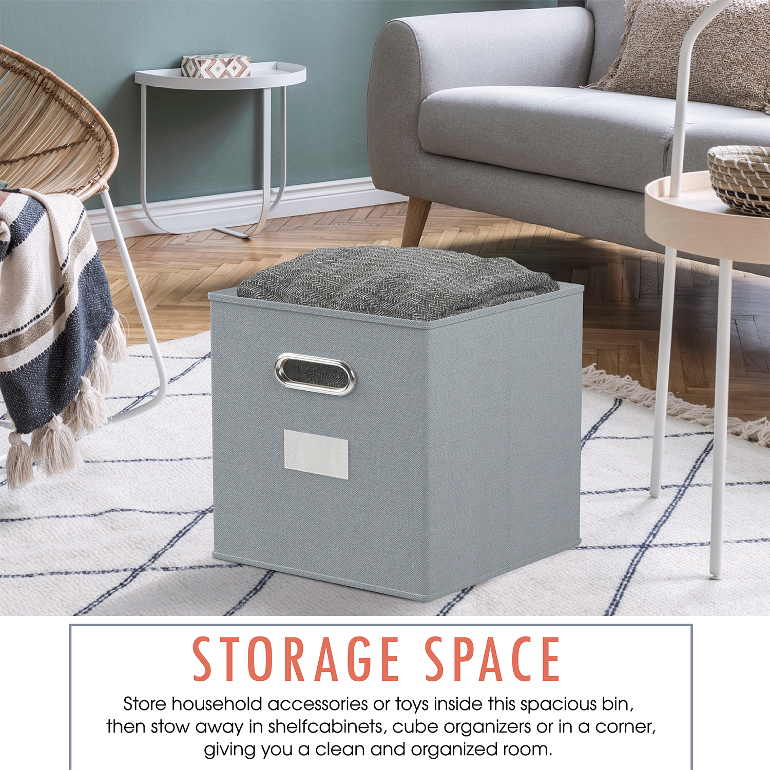 Storage Cube Bin w/ Window (6 Pack)