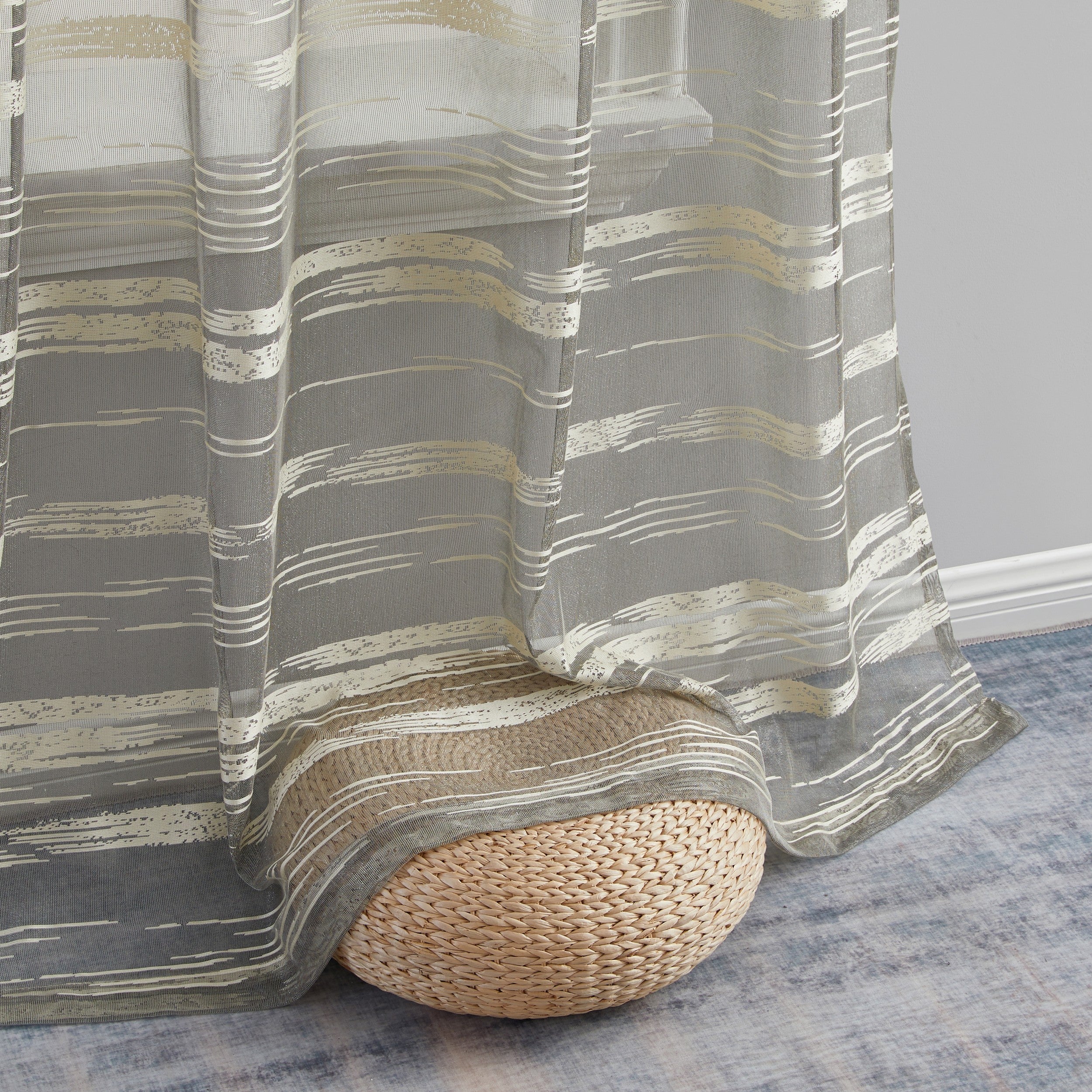 Broadway Stripe Sheer Grommet Curtain Panels
