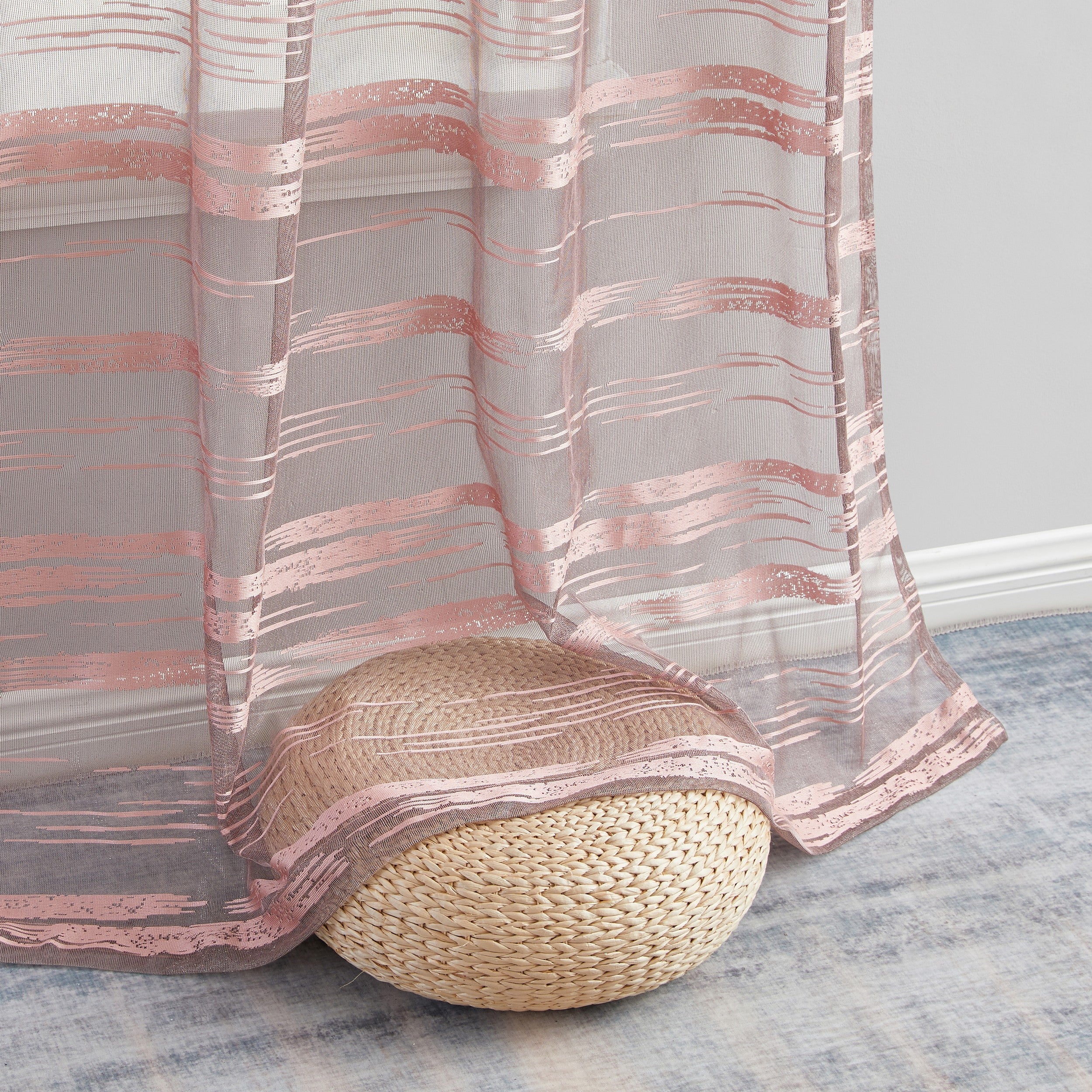 Broadway Stripe Sheer Grommet Curtain Panels
