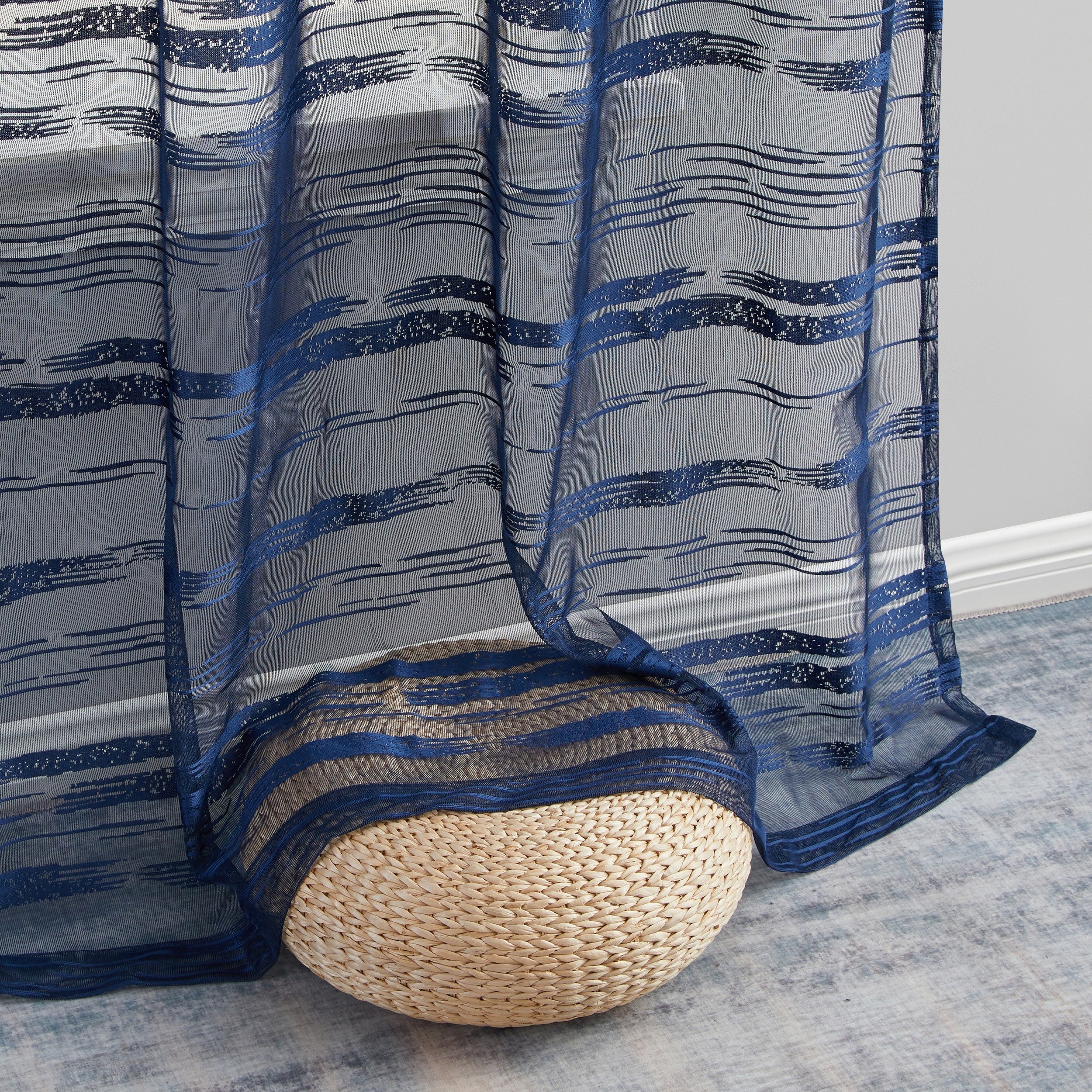 Broadway Stripe Sheer Grommet Curtain Panels