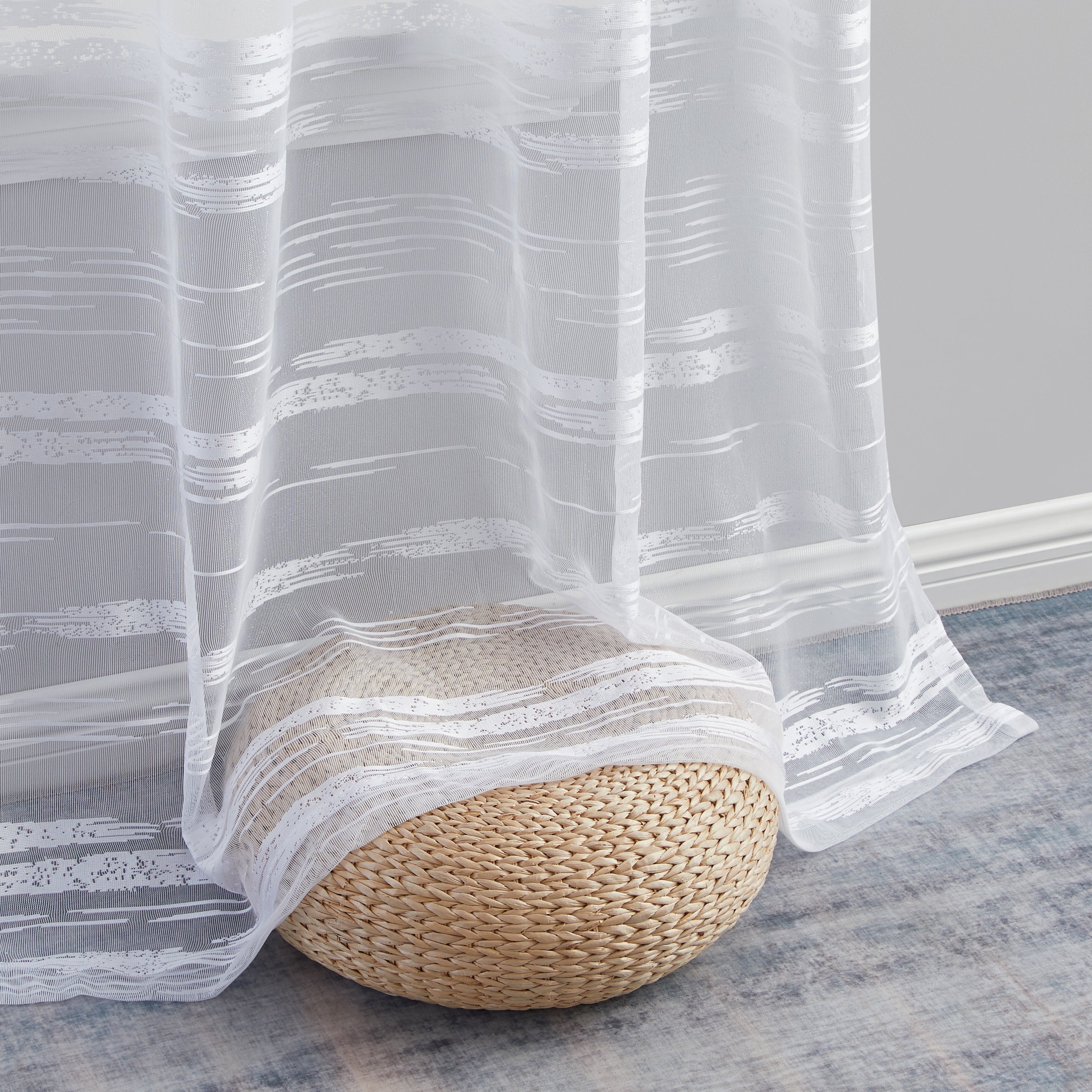 Broadway Stripe Sheer Grommet Curtain Panels