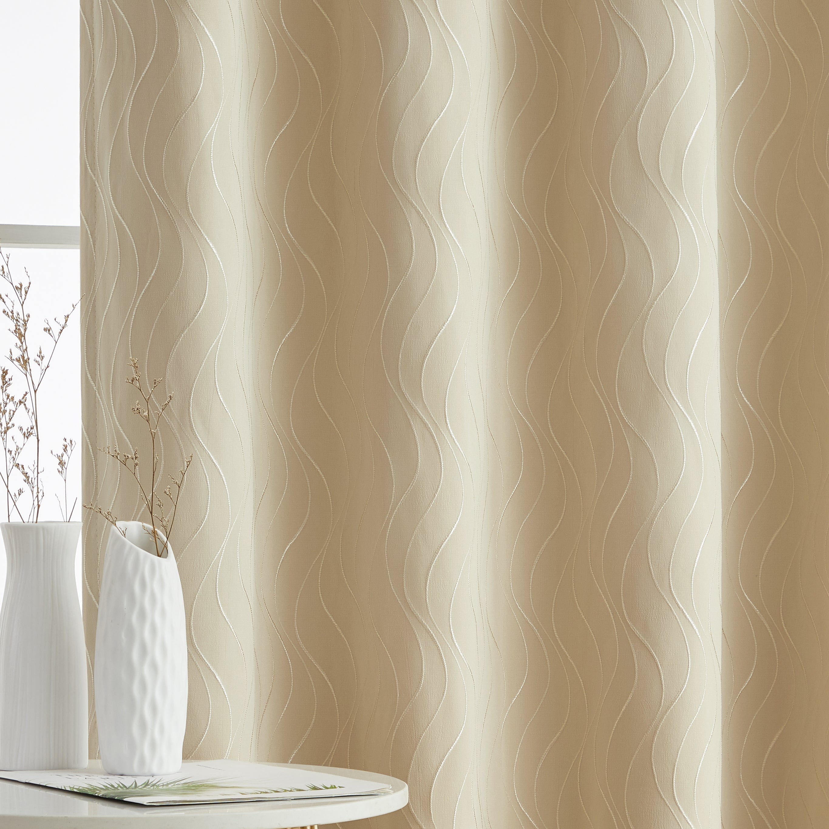 Camden Jacquard 100% Blackout Grommet Curtain Panels